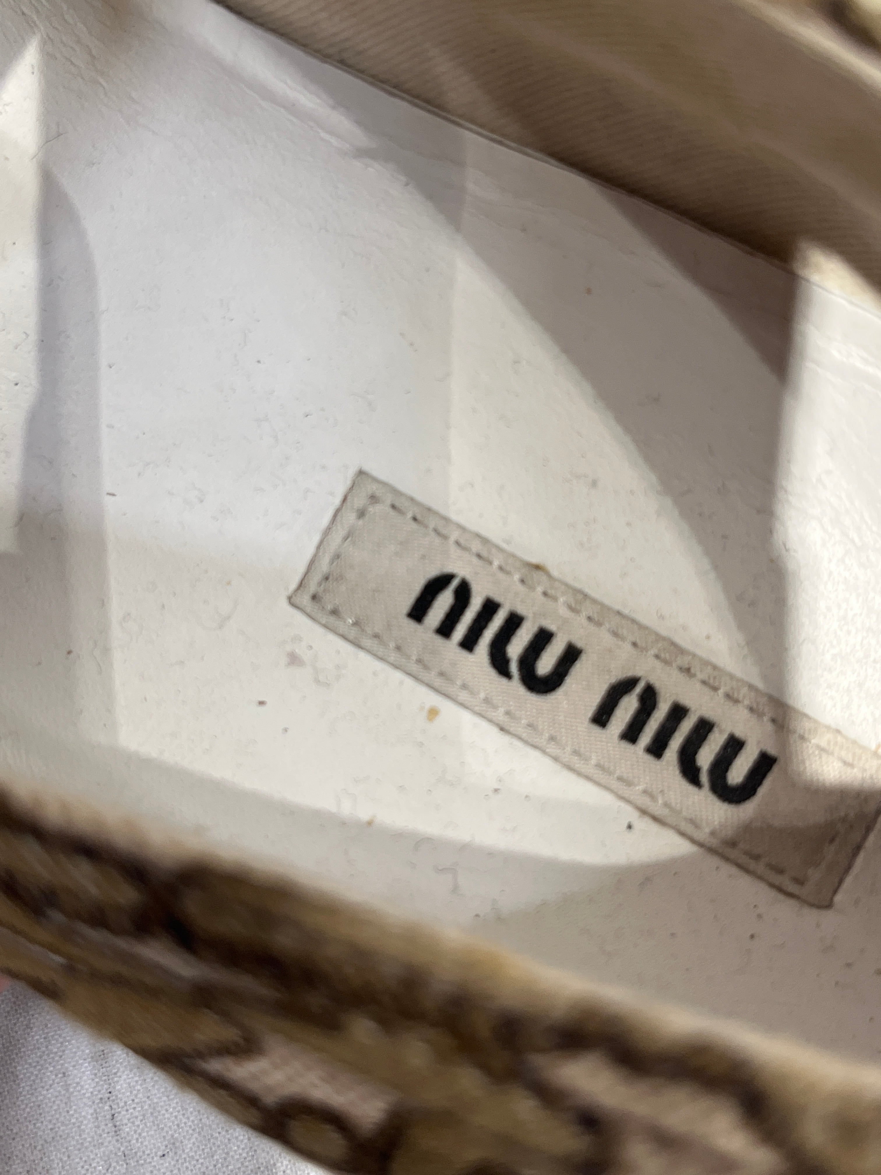 MIU MIU/Low-Sneakers/EU 38.5/Monogram/Cotton/BEG/ view 3