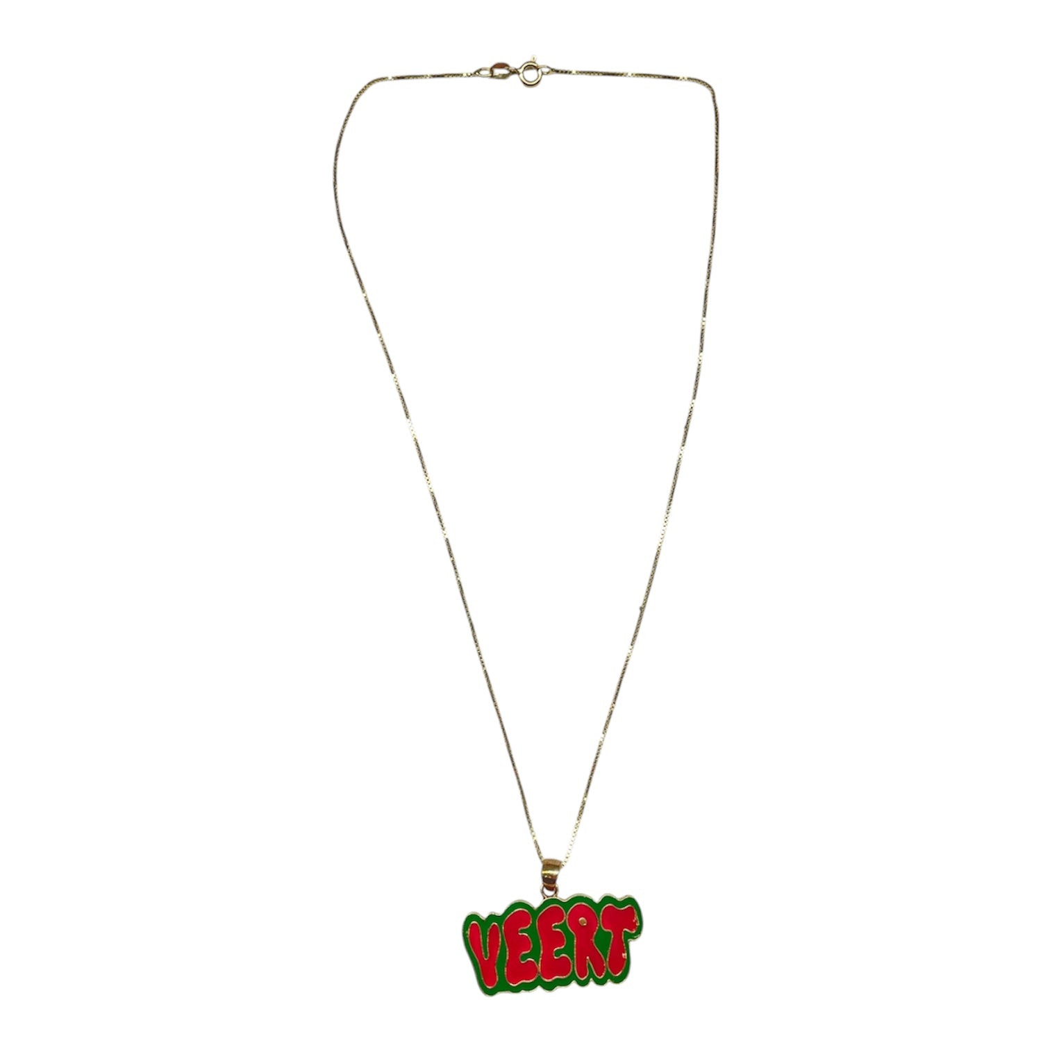 VEERT/Necklace/SILVER/Color Stone/GRN/ENAMEL LOGO PENDANT NECKLACE view 2