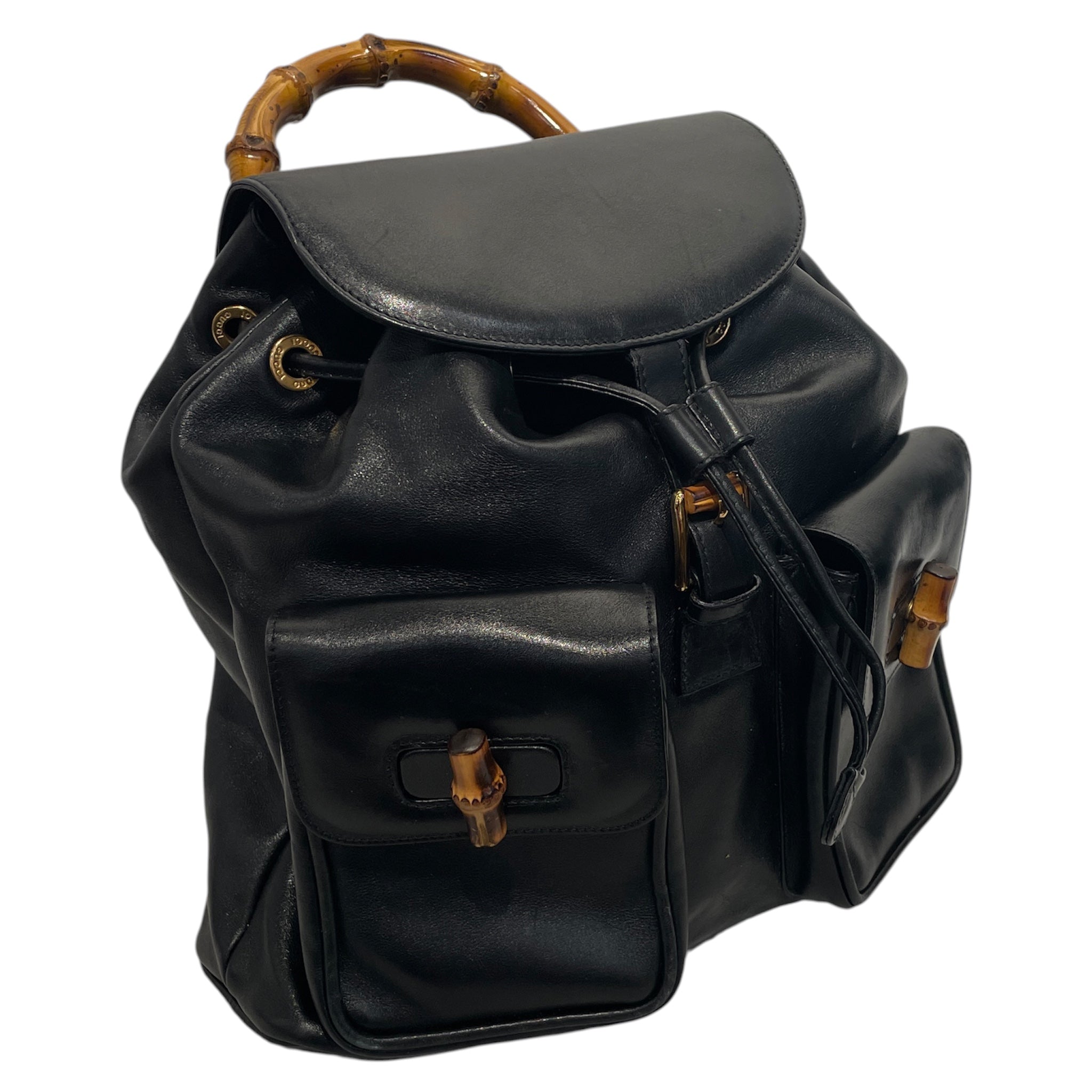 GUCCI/Backpack/Leather/BLK/Vintage Bamboo Backpack view 6