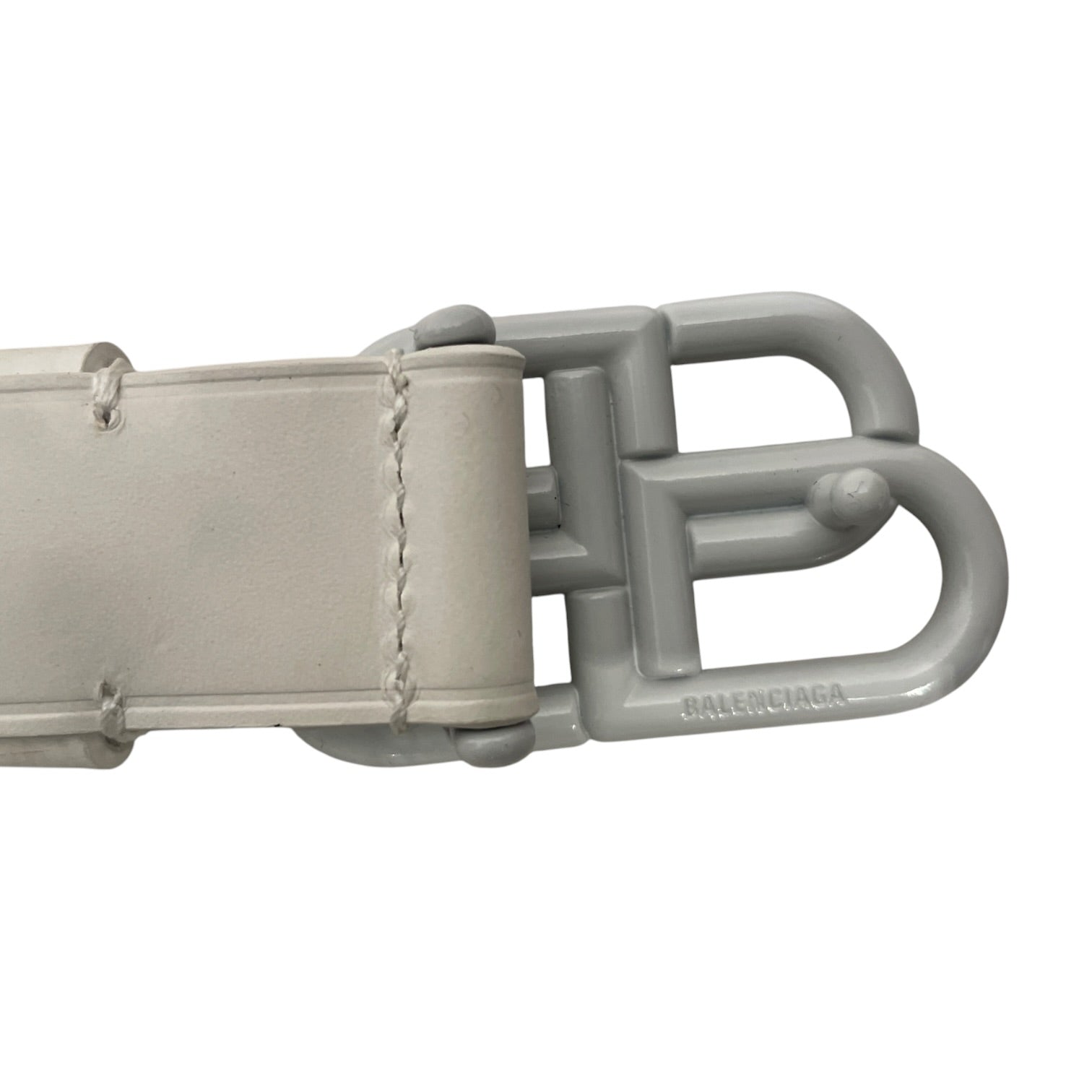 BALENCIAGA/Belt/Leather/WHT/BB BUCKLE WHT view 3