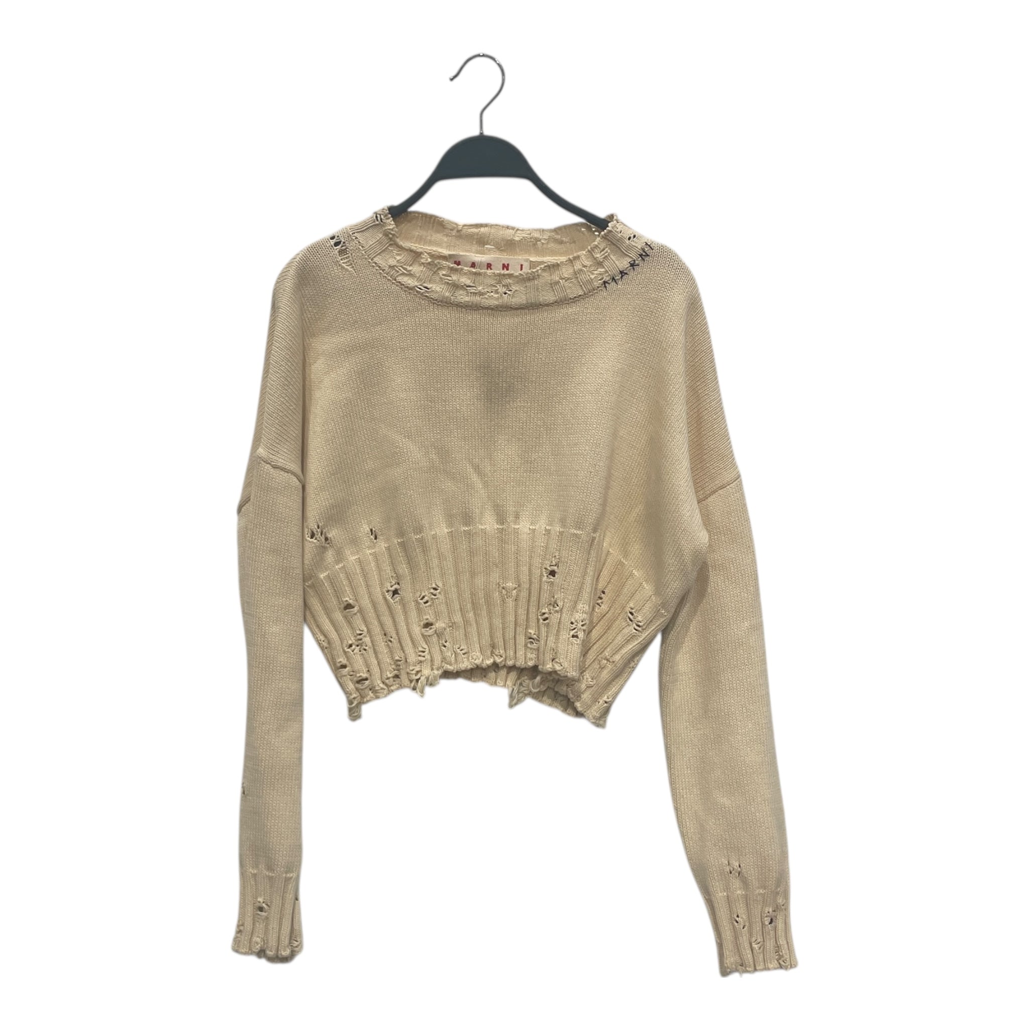 MARNI/Sweater/36/Cotton/CRM/ROUNDNECK SWEATER MARNI LOGO view 1