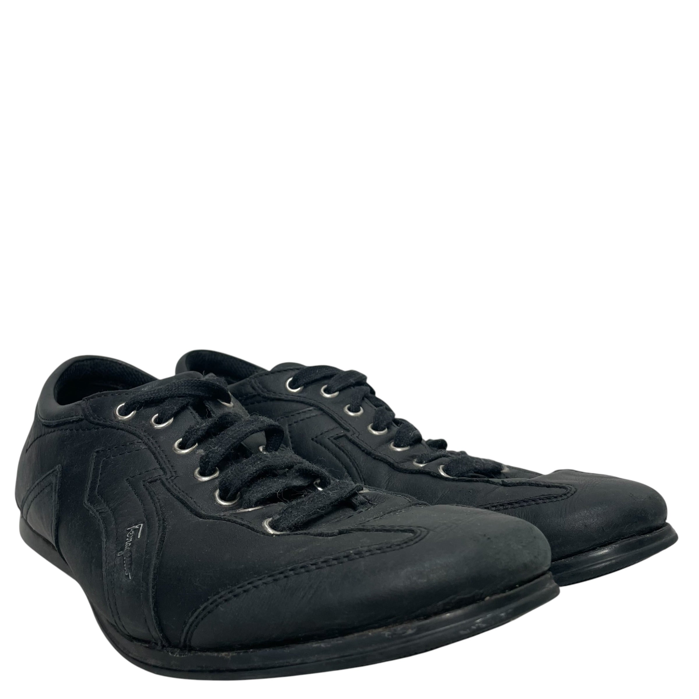 Salvatore Ferragamo/Low-Sneakers/US 8.5/Leather/BLK/ view 1