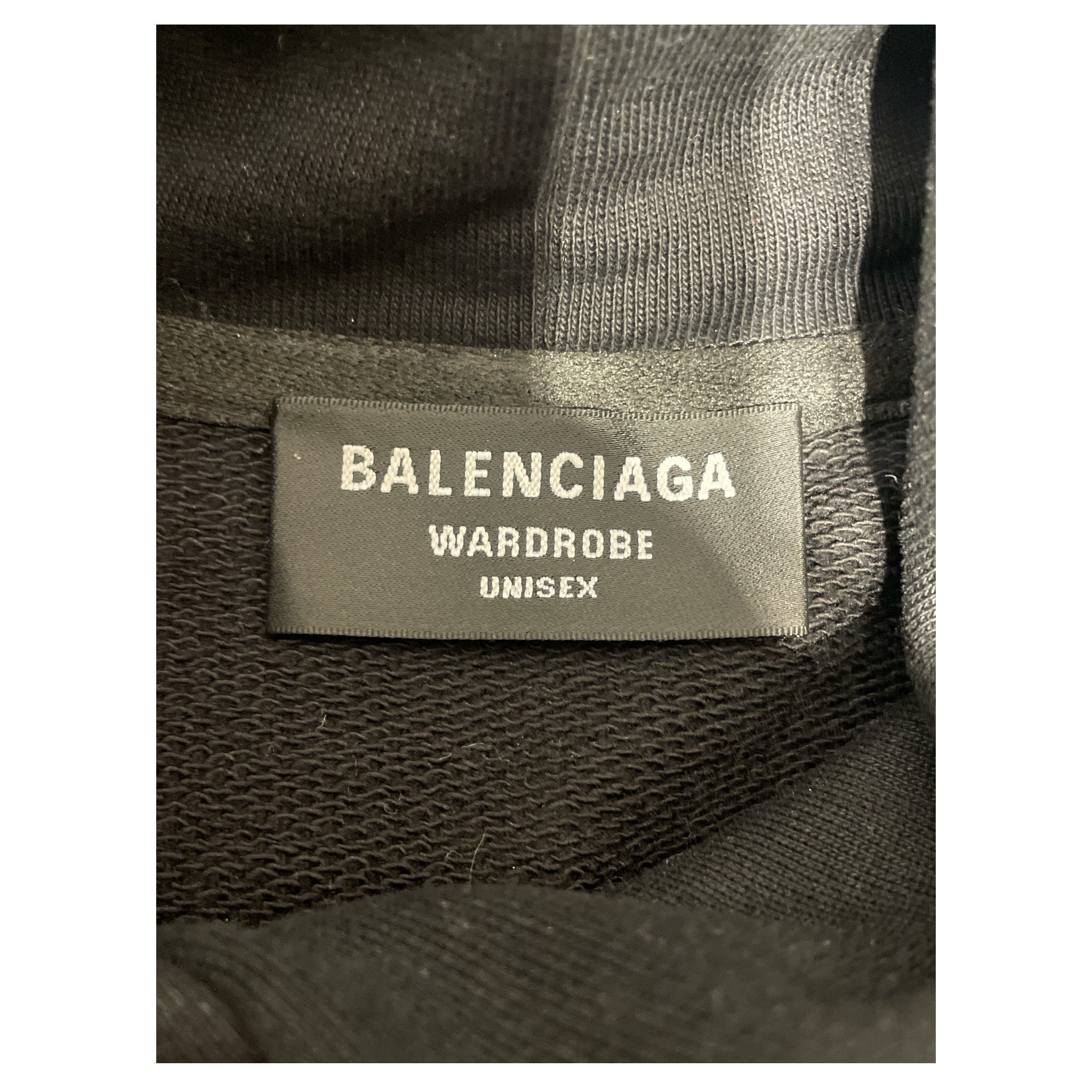 BALENCIAGA/Hoodie/2/Cotton/BLK/Balenci Glitter back logo view 3