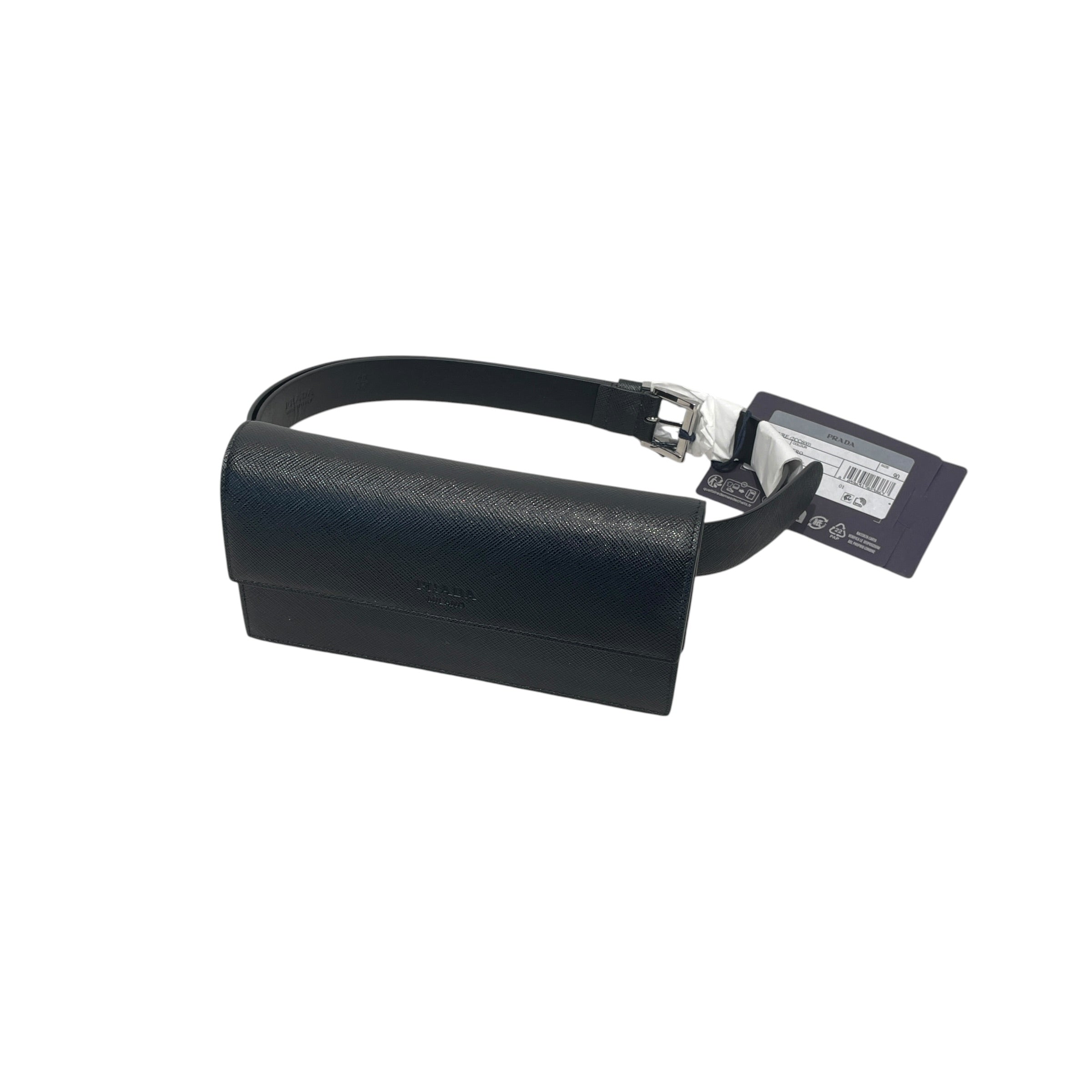 PRADA/Clutch Bag/Leather/BLK/SAFFIANO POCKET BELT BAG view 1