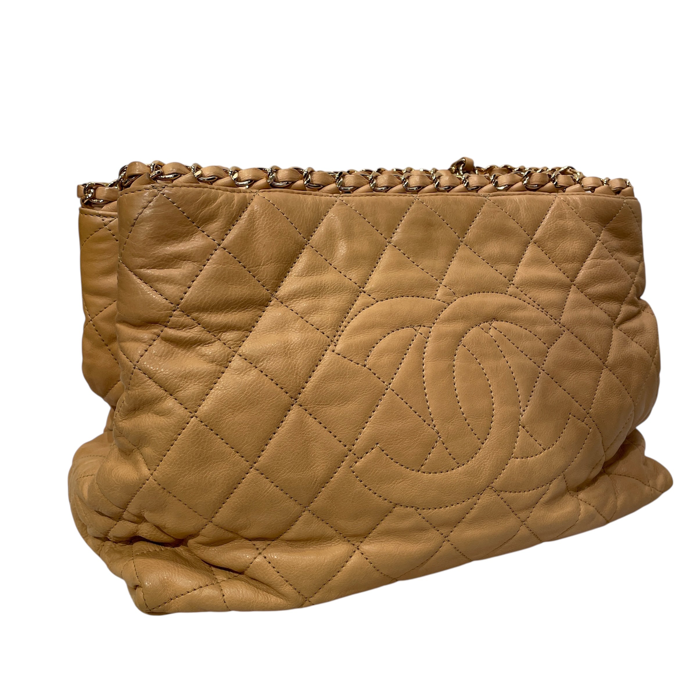 CHANEL/Cross Body Bag/Leather/BEG/14716658 CHAIN RIM MINI TOTE view 3