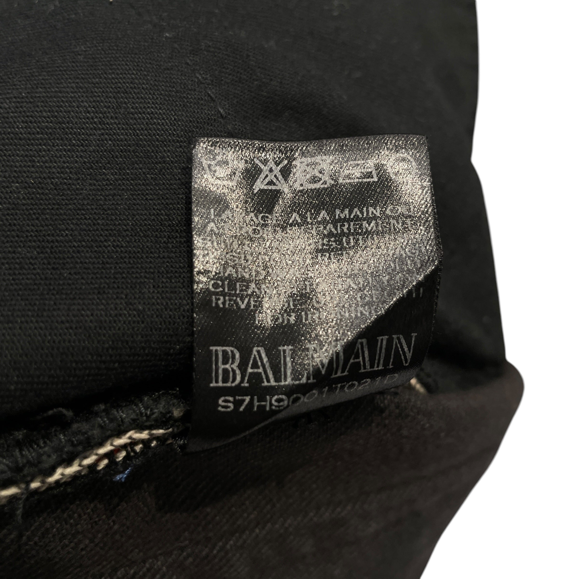 BALMAIN/Skinny Pants/30/Cotton/BLK/RIPPED DENIM ZIP PKTS view 4