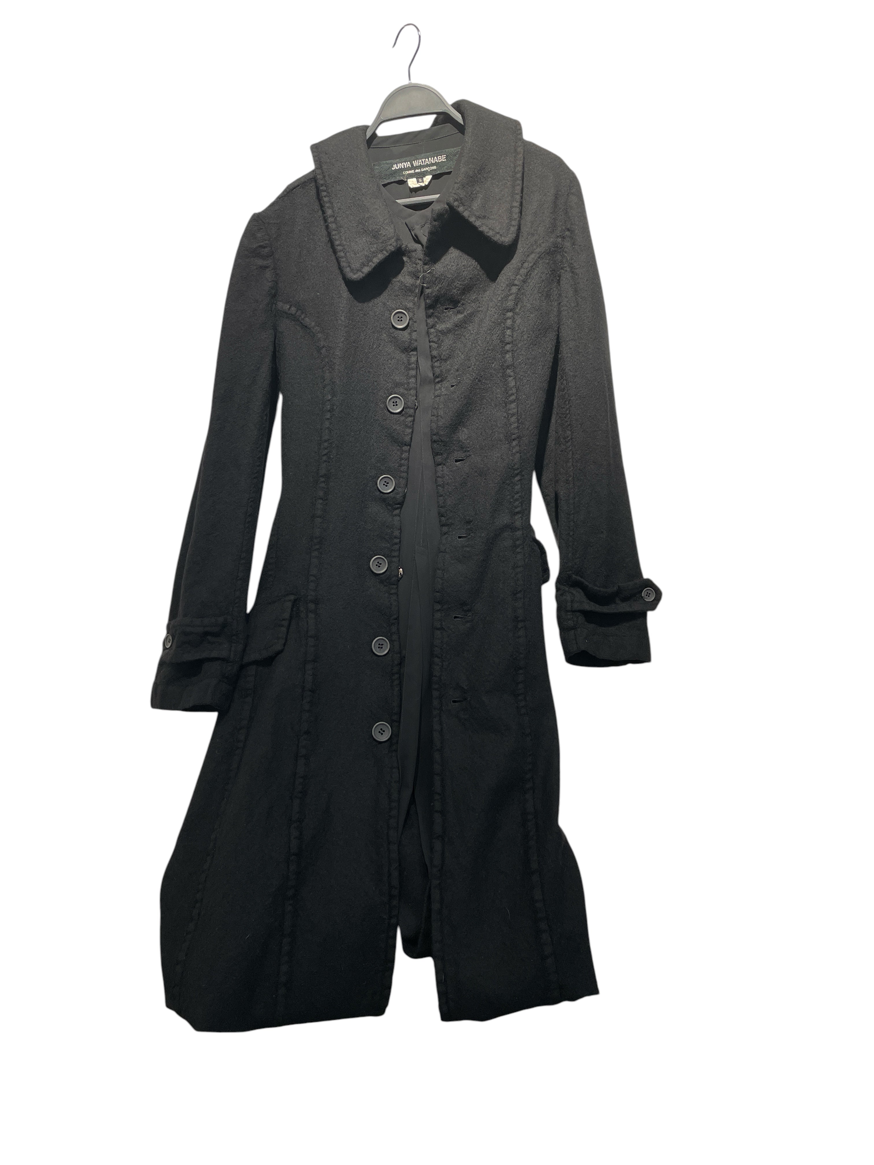 JUNYA WATANABE COMME des GARCONS/Trench Coat/S/Wool/BLK/07 aw long knit coat view 1