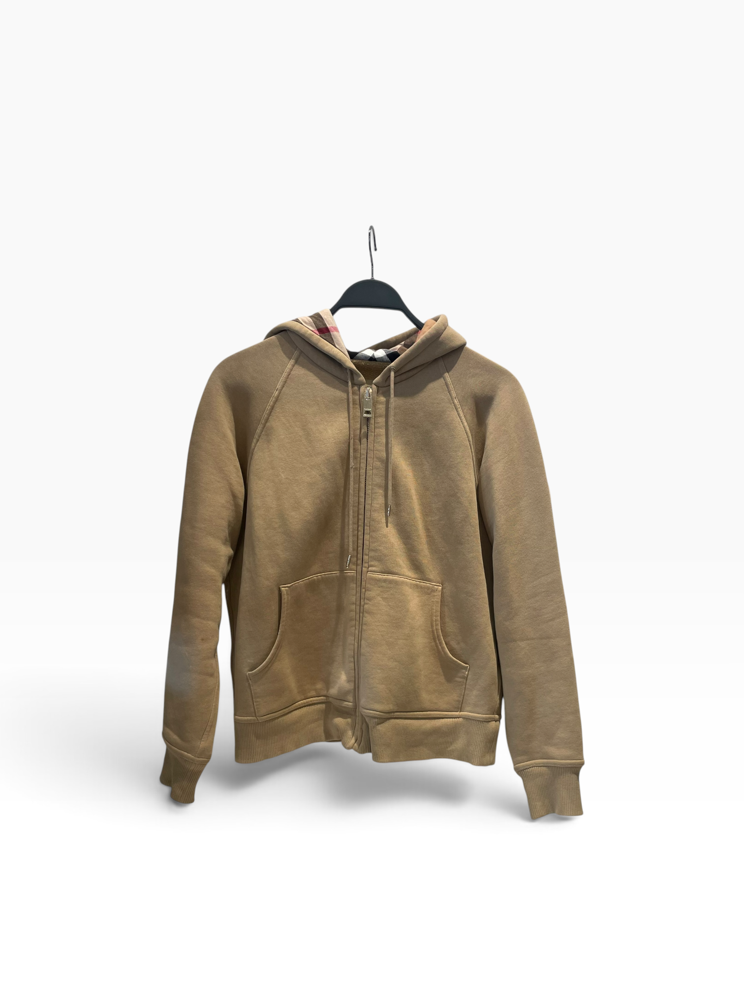 BURBERRY LONDON/Zip Up Hoodie/L/Cotton/BEG/Nova Check Inside view 1