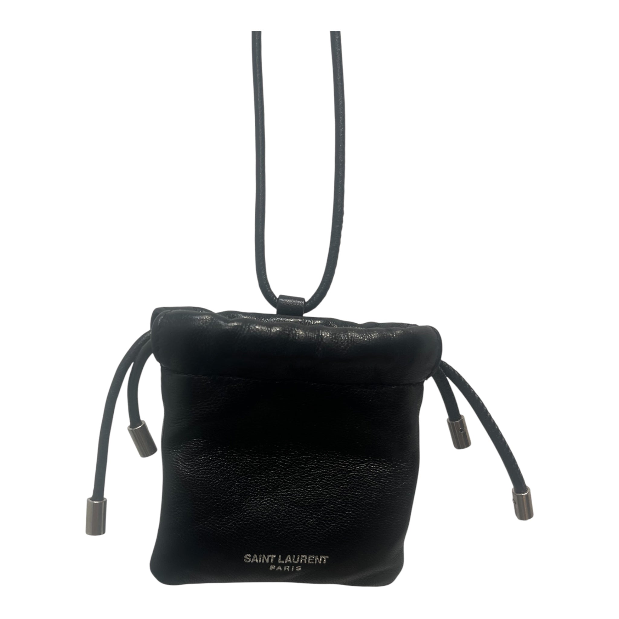 SAINT LAURENT/Accessories/Leather/BLK/M's/necklace pouch view 3