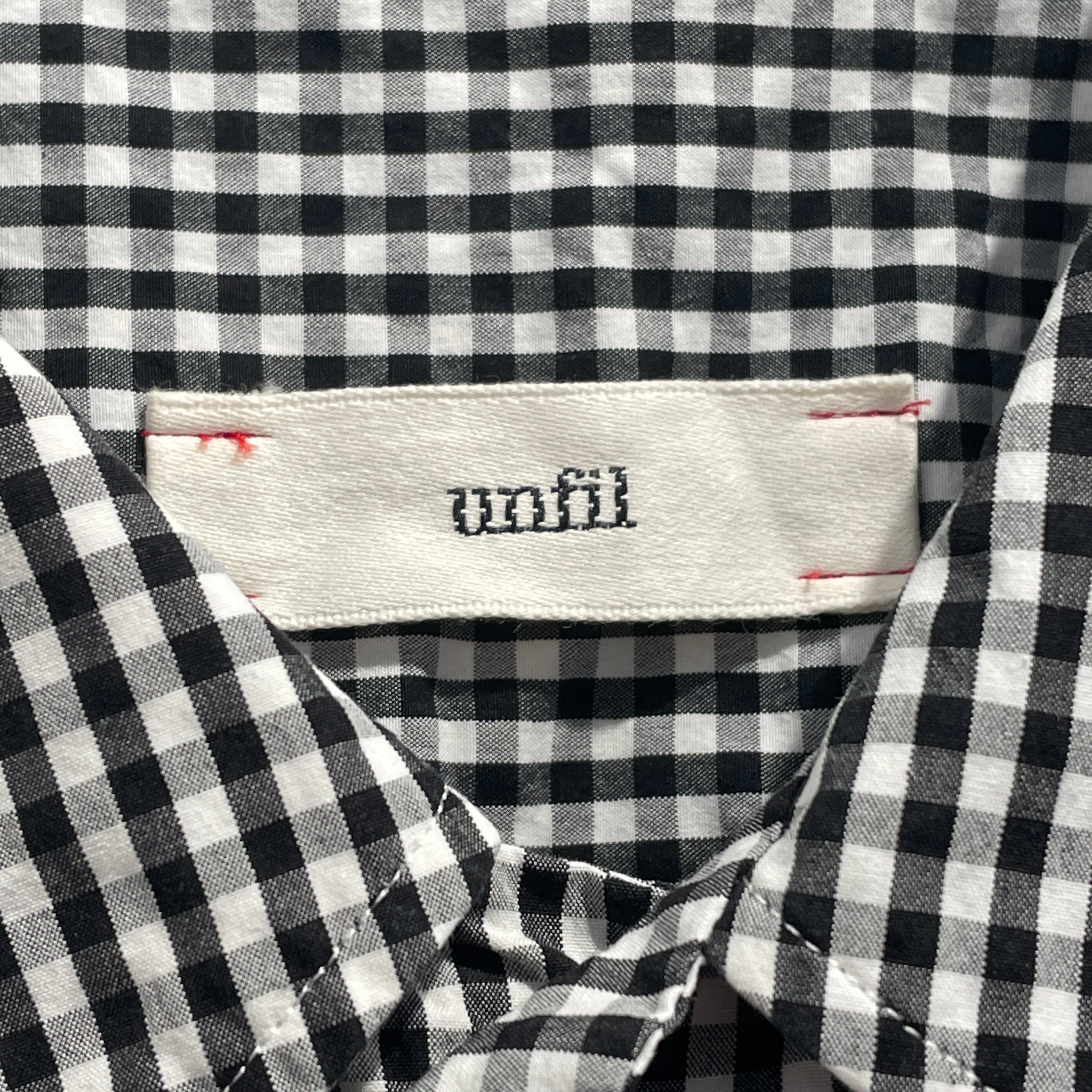 unfil/SS Shirt/3/Cotton/MLT/Gingham Check/Black Gingham Check Shirt view 3