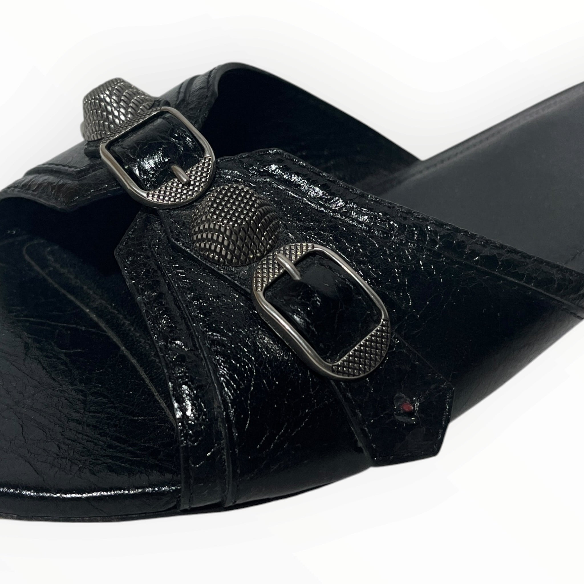 BALENCIAGA/Sandals/US 6.5/Leather/BLK/LE CAGOLE SLIDE view 3
