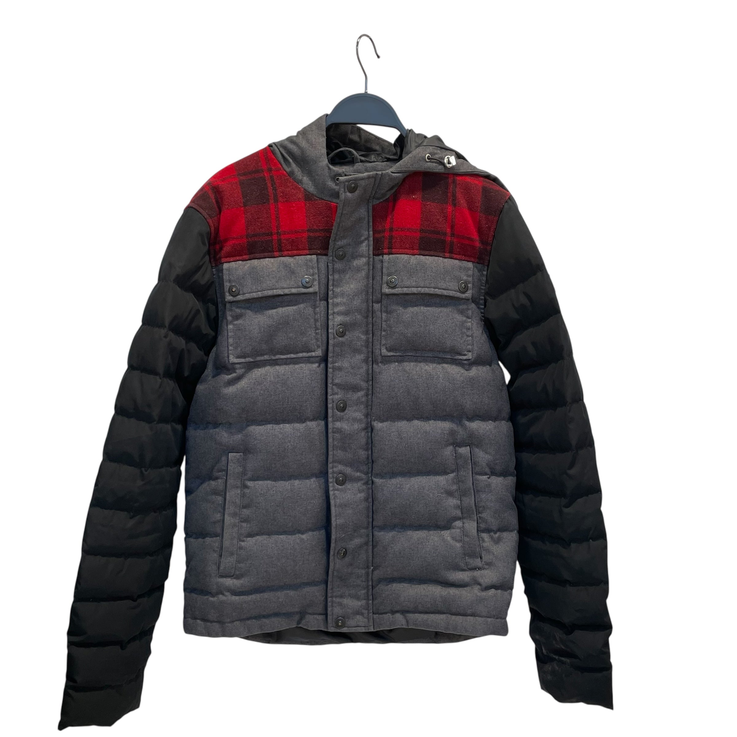 MOOSE KNUCKLES/Jacket/S/Cotton/GRY/gry jkt plaid shlders view 1