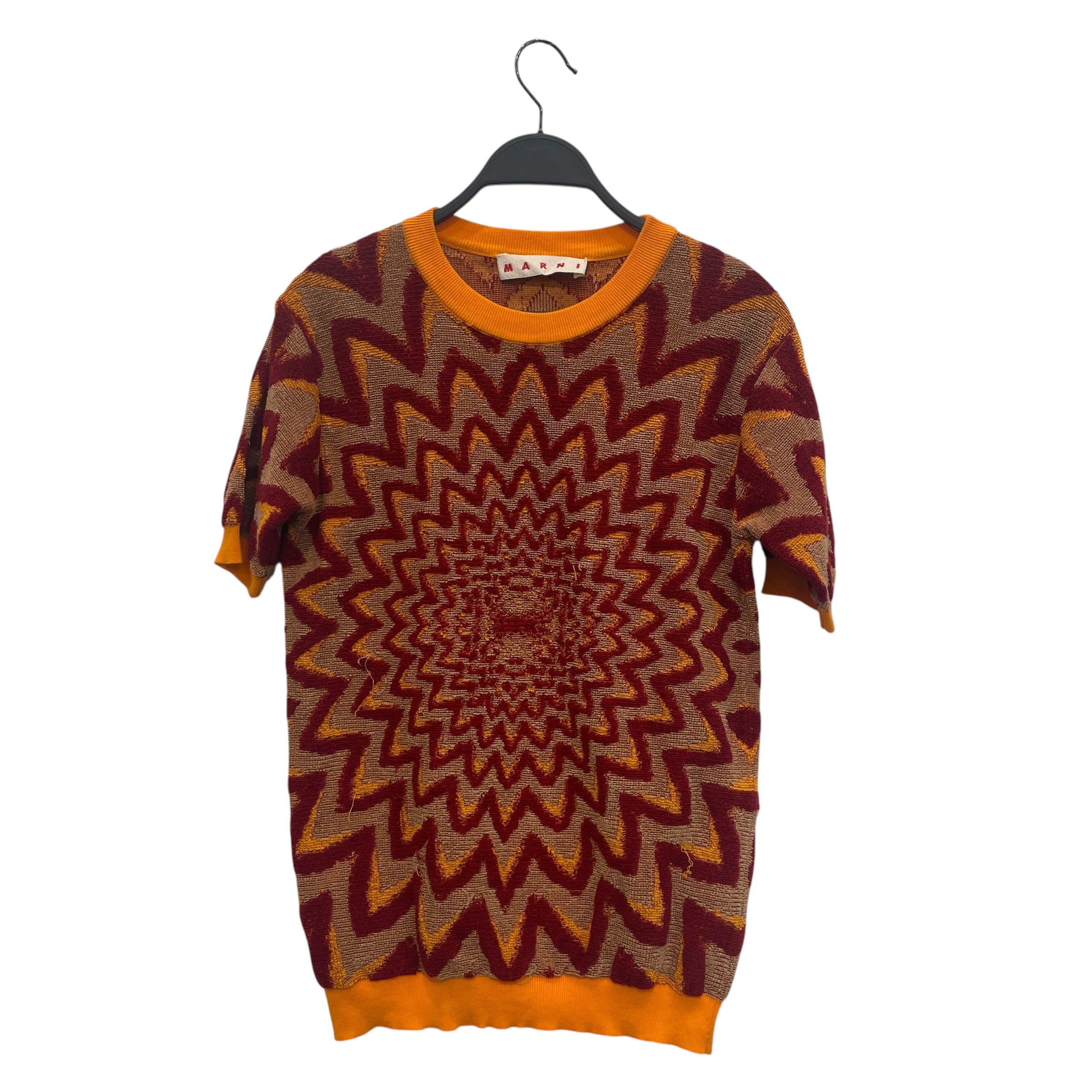 MARNI/T-Shirt/42/Cotton/MLT/All Over Print/SPIRAL-ORANGE/RED/BROWN view 1