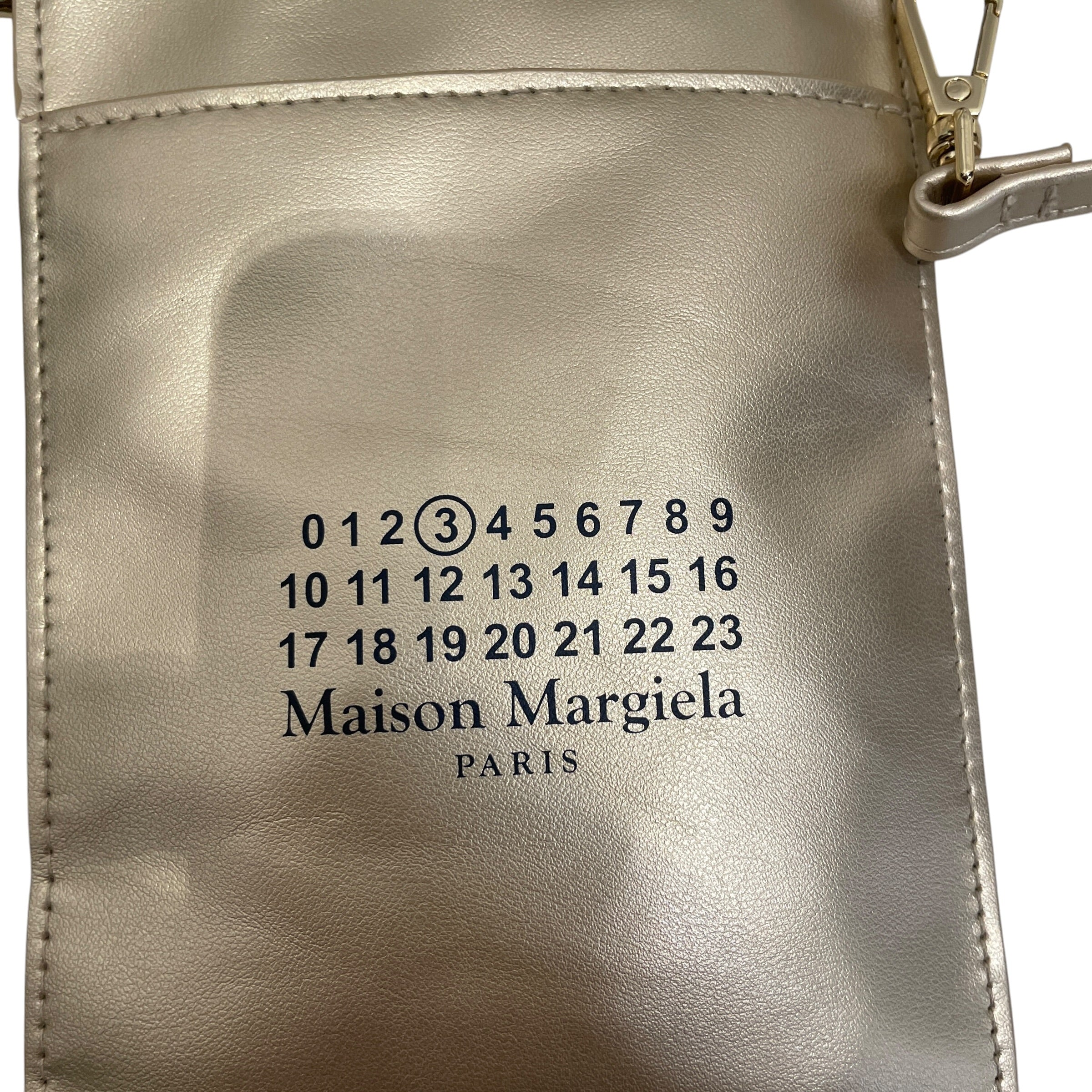 Maison Margiela/Pouch/Leather/GLD/MM POUCH CLUTCH BAG LOGO GLD view 3