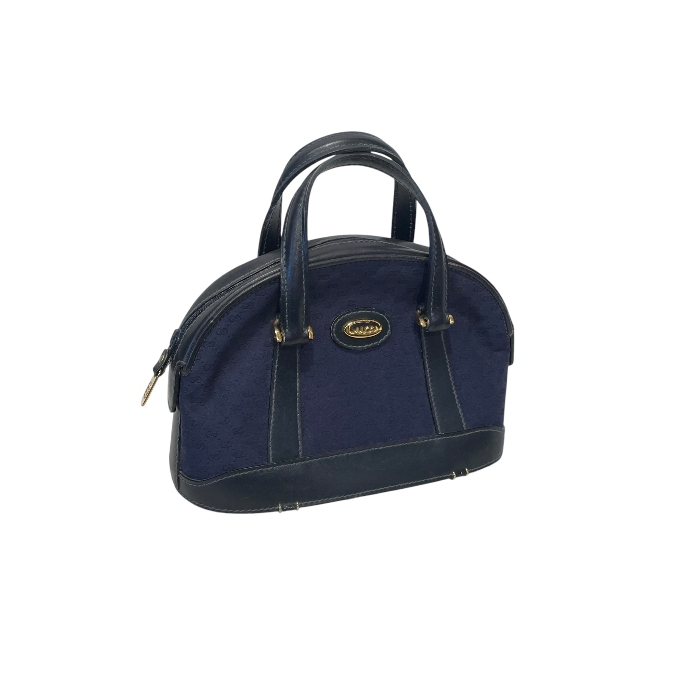 GUCCI/Bag/Monogram/Cotton/BLU/1980's Boston Bag view 8