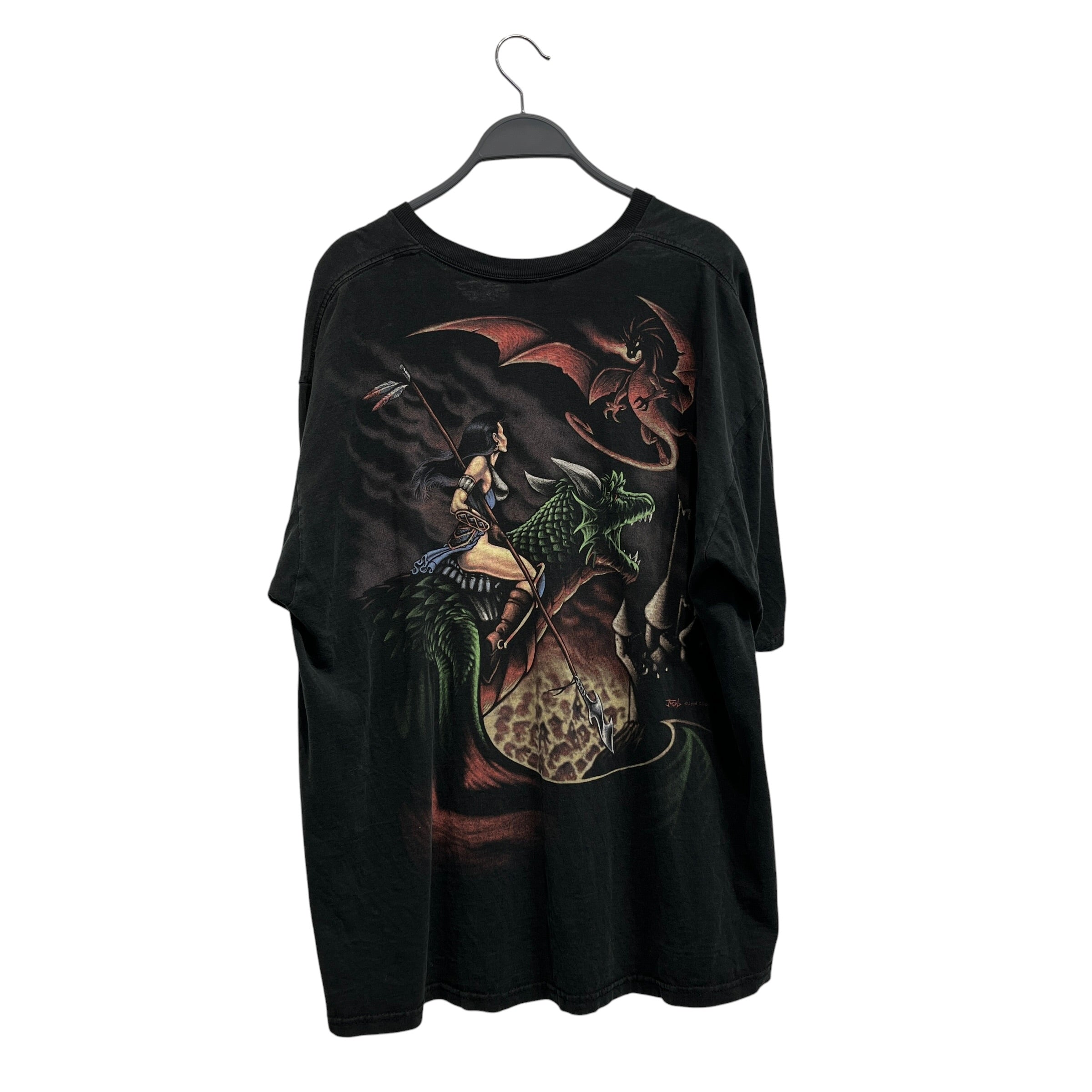 LIQUID BLUE/T-Shirt/XL/Cotton/BLK/Graphic/dragon view 2