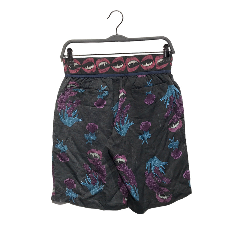 UNDERCOVER/Shorts/1/Cotton/BLK/Floral Pattern/Vampire Rose