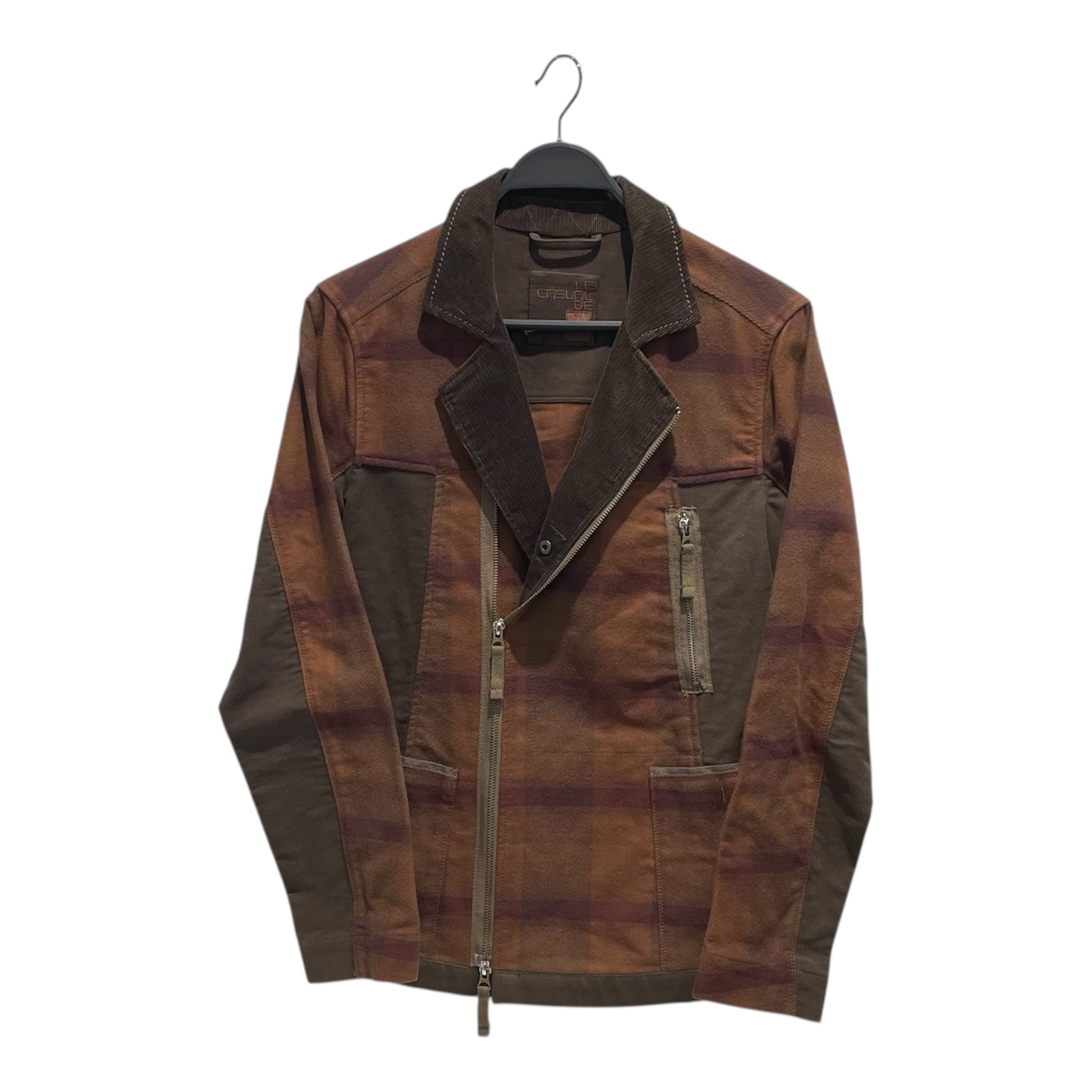 MARITHE FRANCOIS GIRBAUD/Blouson/M/Cotton/BRW/Plaid/ZIP UP FLANNEL PANELED view 1
