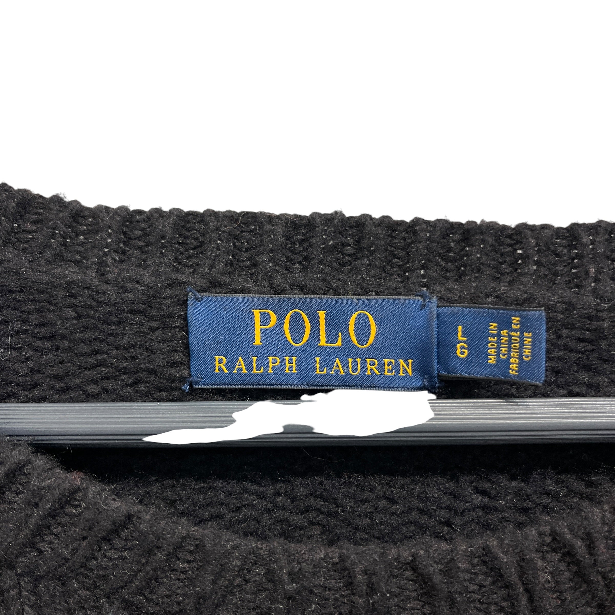POLO RALPH LAUREN/Heavy Sweater/L/Wool/BLK/Eagle Crest view 3