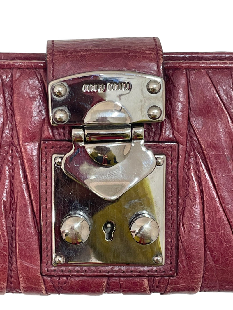 MIU MIU/Long Wallet/L/Leather/RED/194 | HEART LOCK |