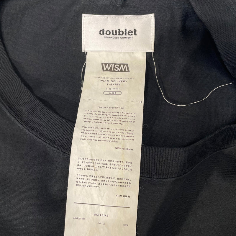 double/T-Shirt/L/Black/Cotton/Graphic/