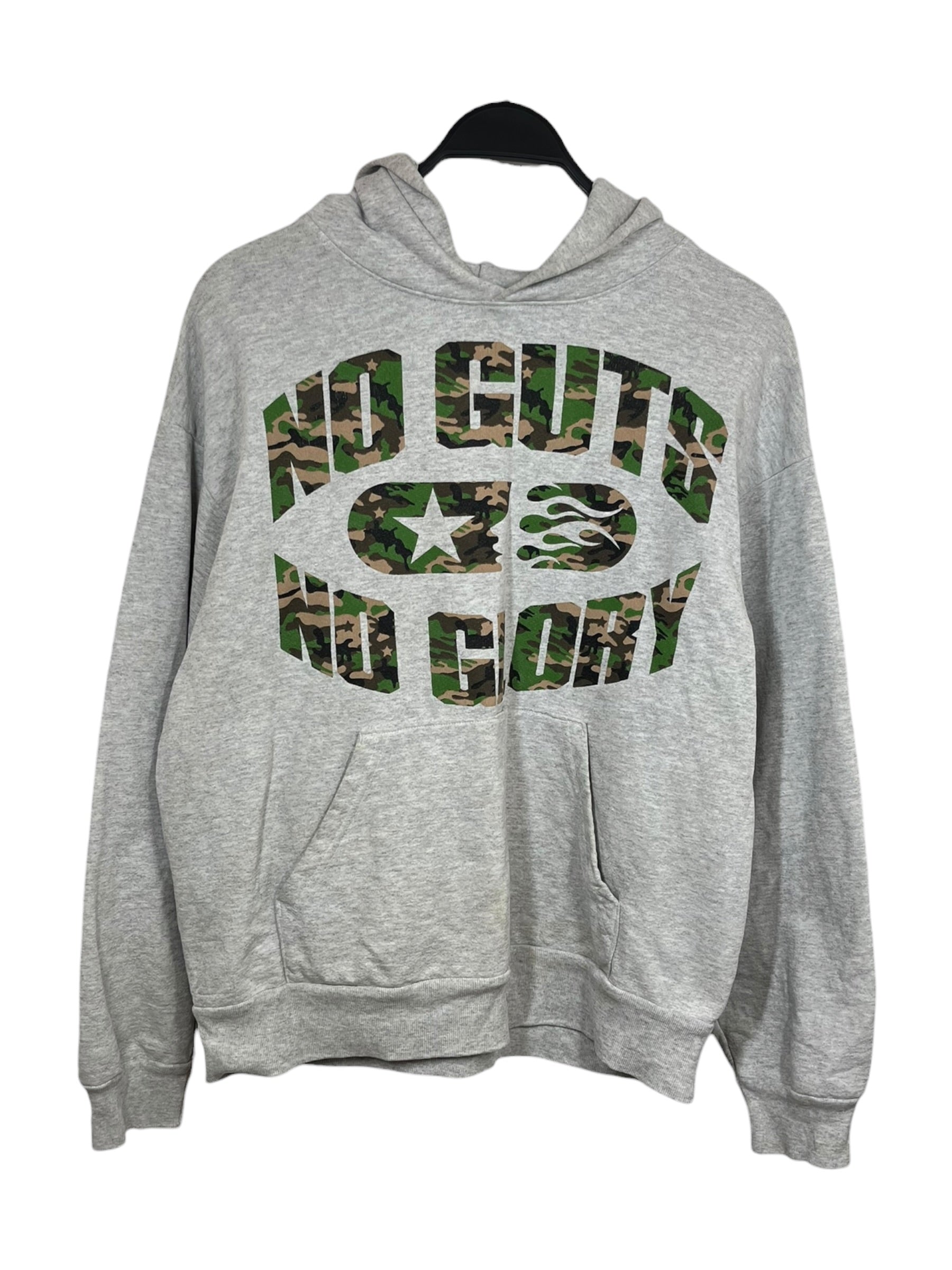 HELLSTAR/Hoodie/M/Graphic/Cotton/GRY/NO GUTS NO GLORY view 1