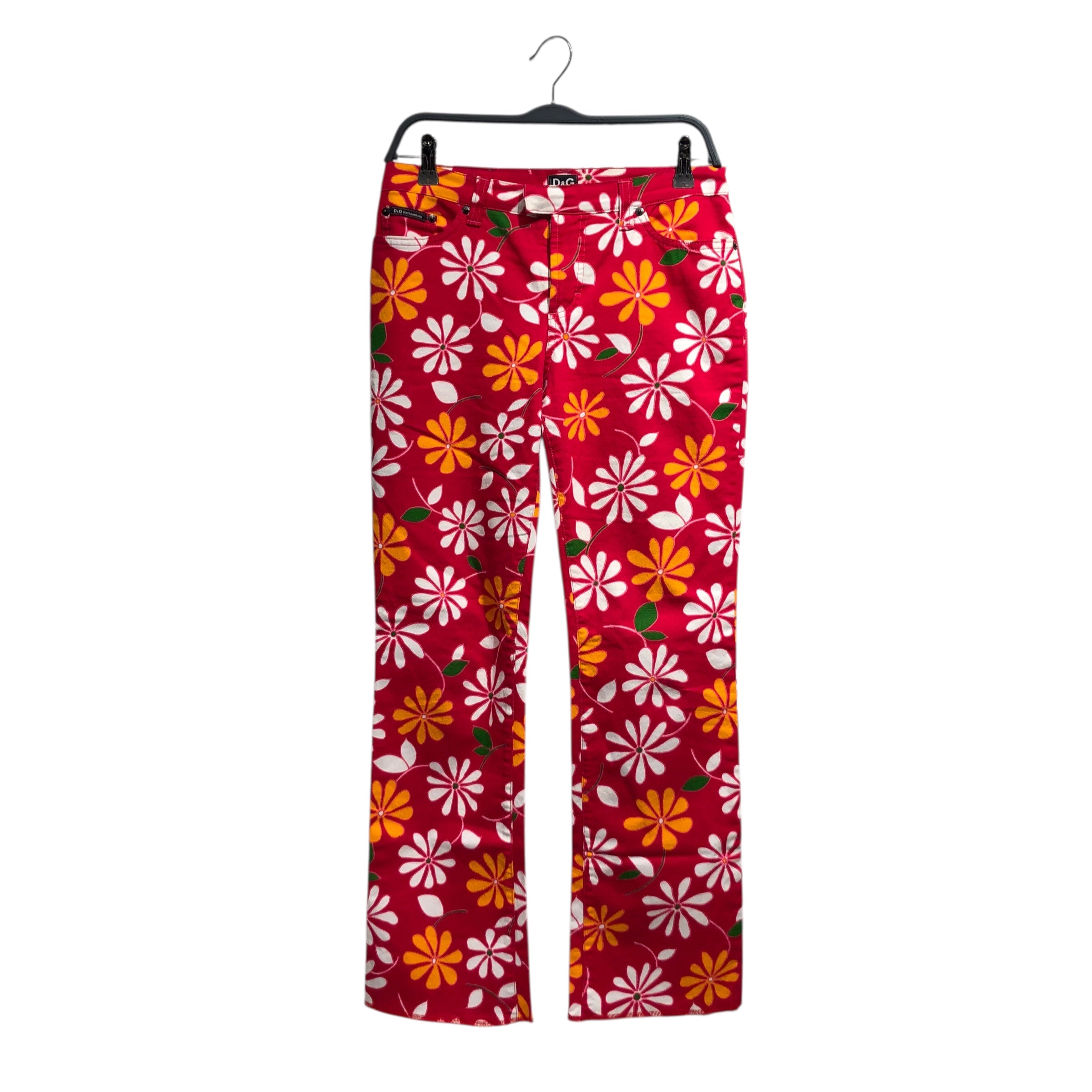 DOLCE&GABBANA/Bootcut Pants/29/Floral Pattern/Cotton/PNK/ view 1