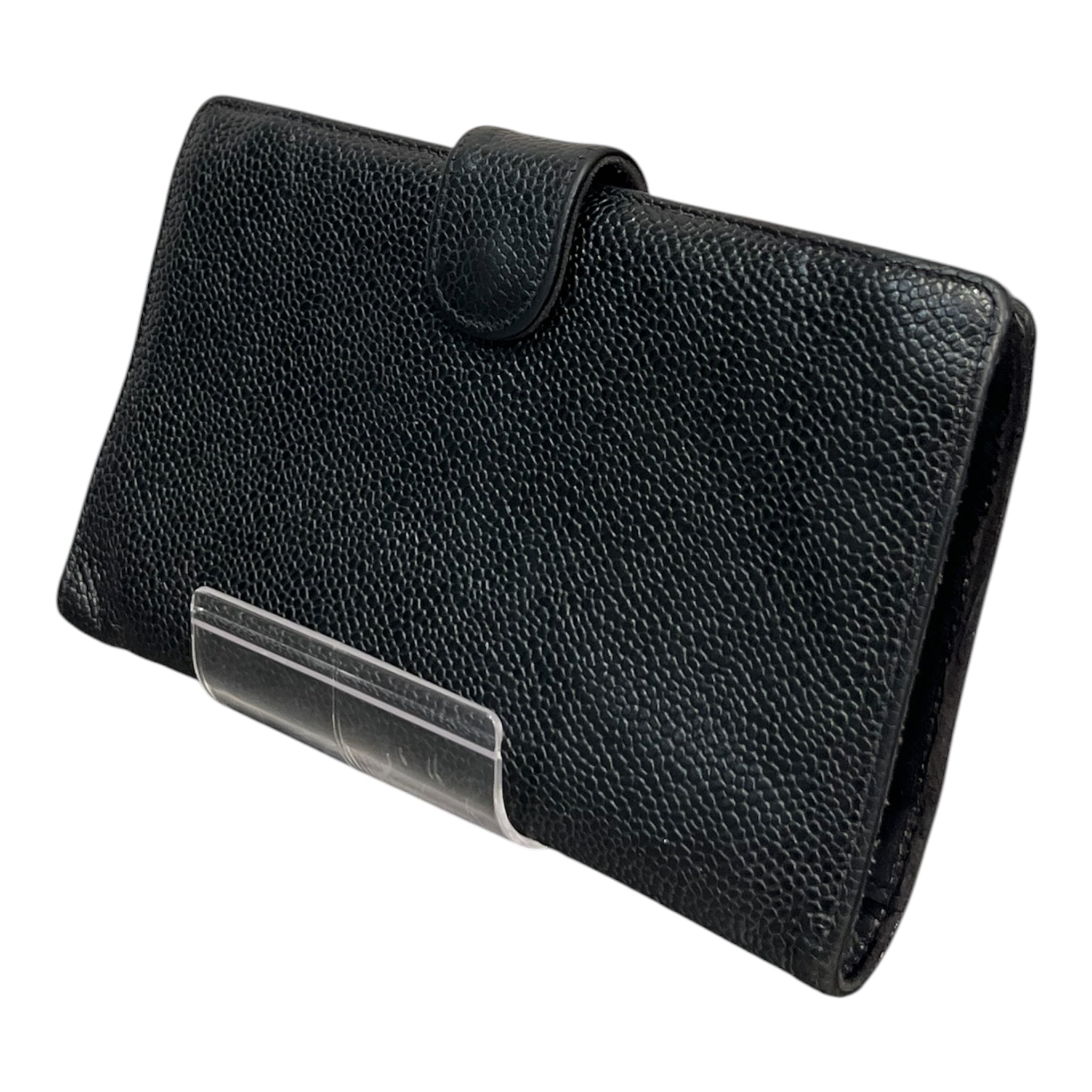 CHANEL/Long Wallet/Leather/BLK/L's/double c view 2