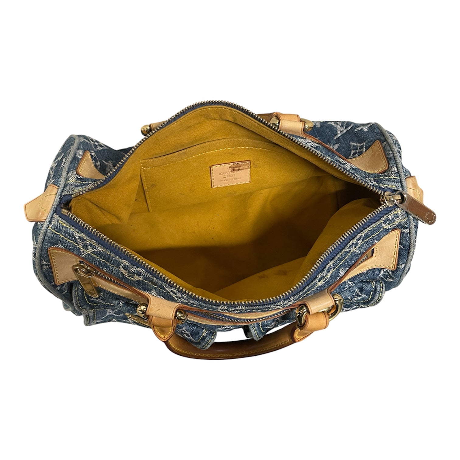 LOUIS VUITTON/Hand Bag/Monogram/Denim/BLU/denim w/ brwn handle/ 68Y7HGW view 3