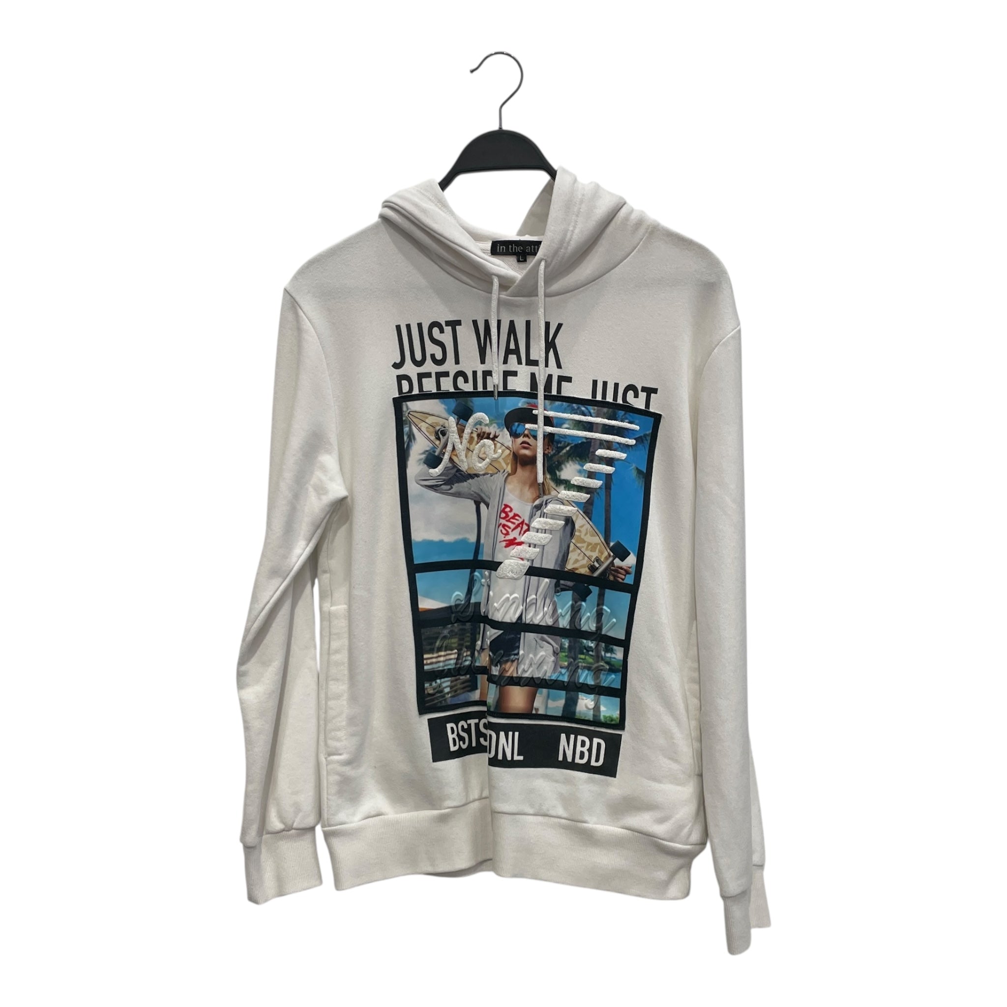 in the attic/Sweater/L/Graphic/Cotton/WHT/Pullover/BSTS/DNL/NBD view 1