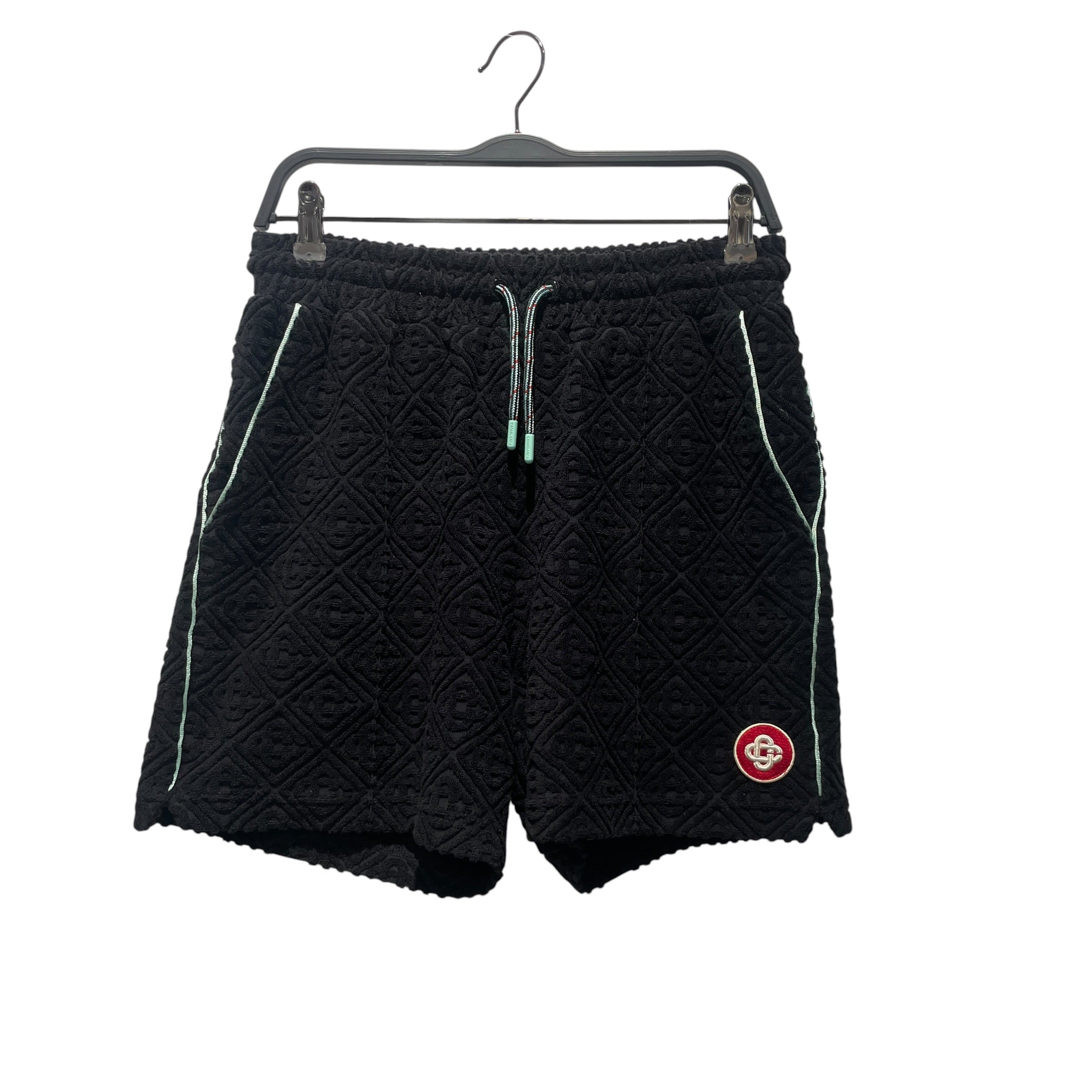 CASABLANCA/Shorts/S/Cotton/BLK/monogram red patch view 1
