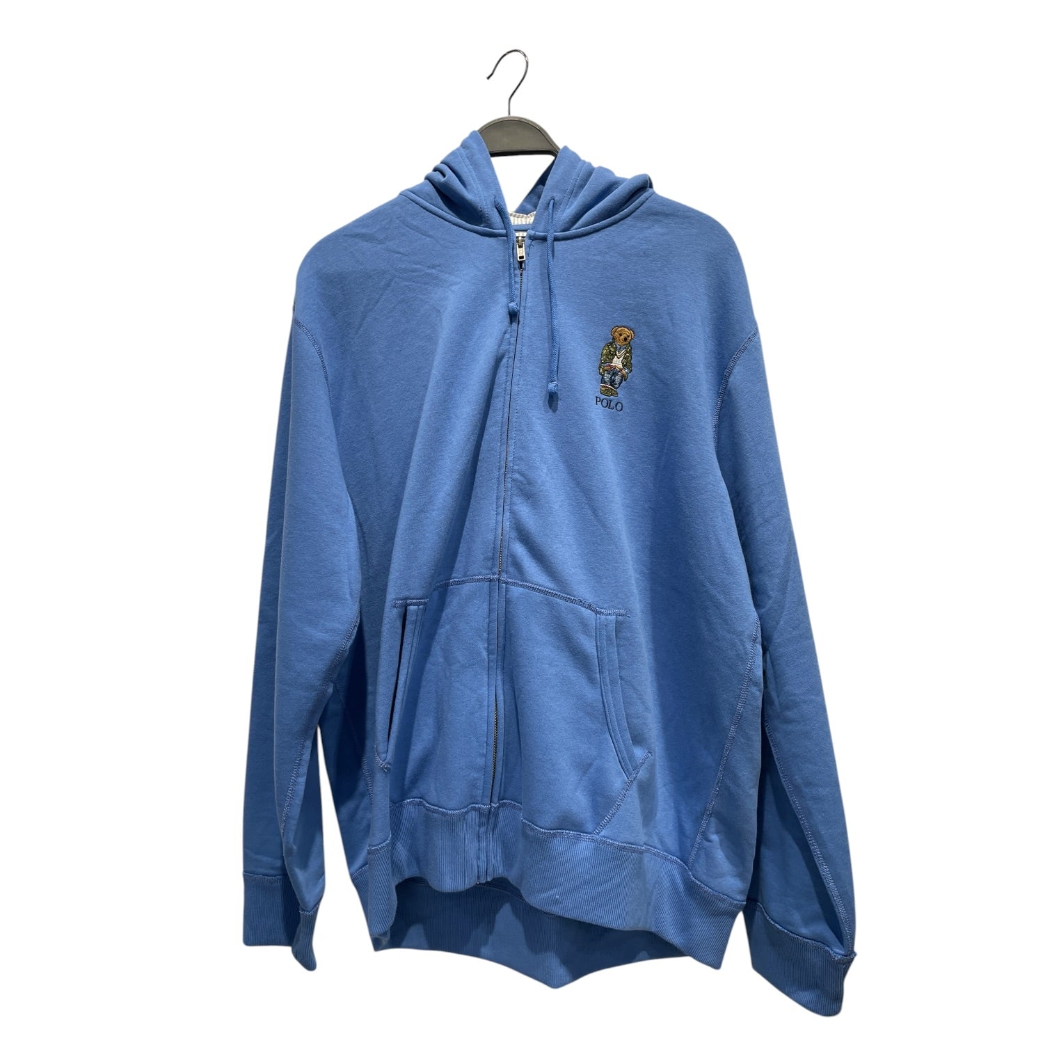 POLO RALPH LAUREN/Hoodie/XL/Cotton/BLU/BEAR STRIPE LINED view 1