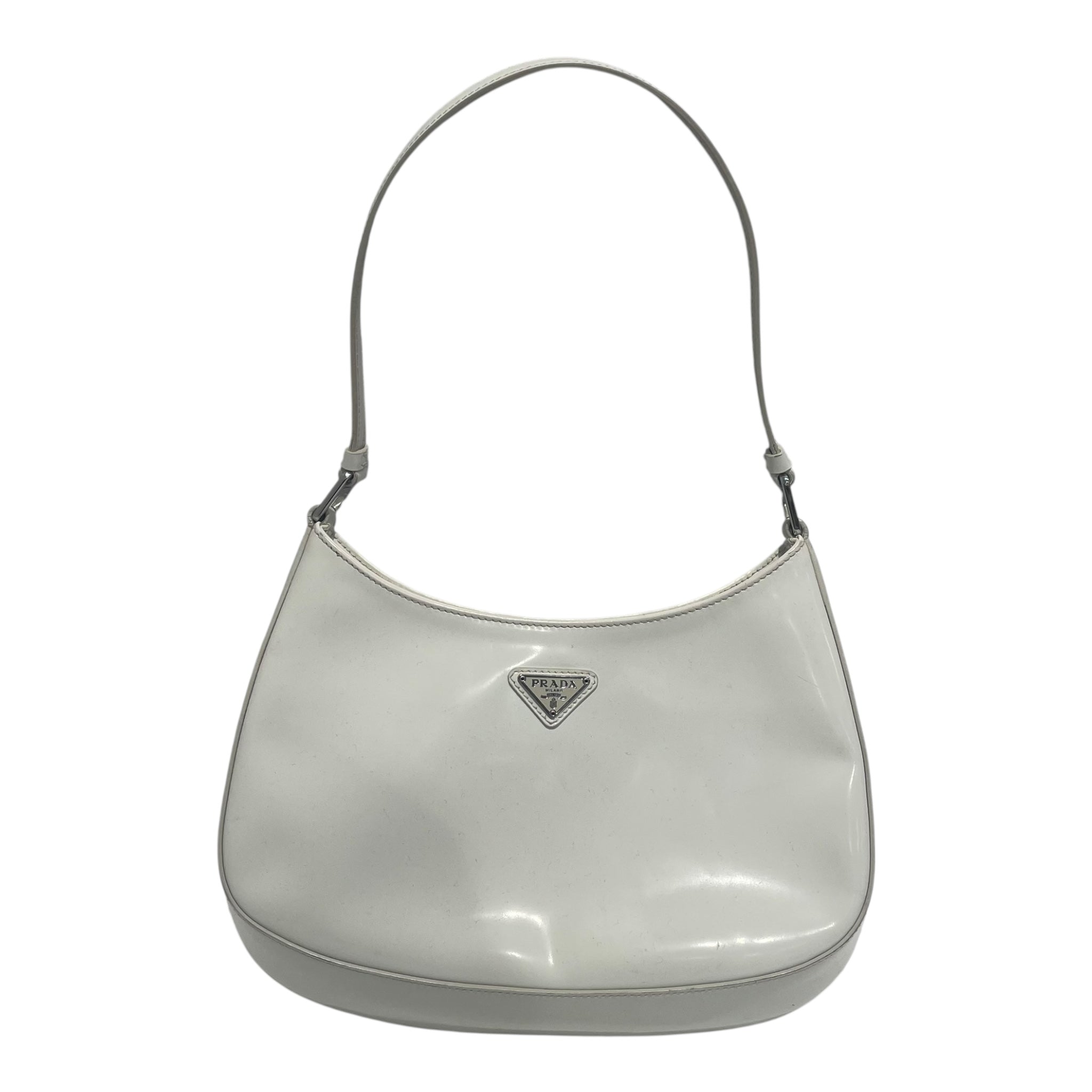 PRADA/Hand Bag/WHT/Enameled Cleo Bag view 1