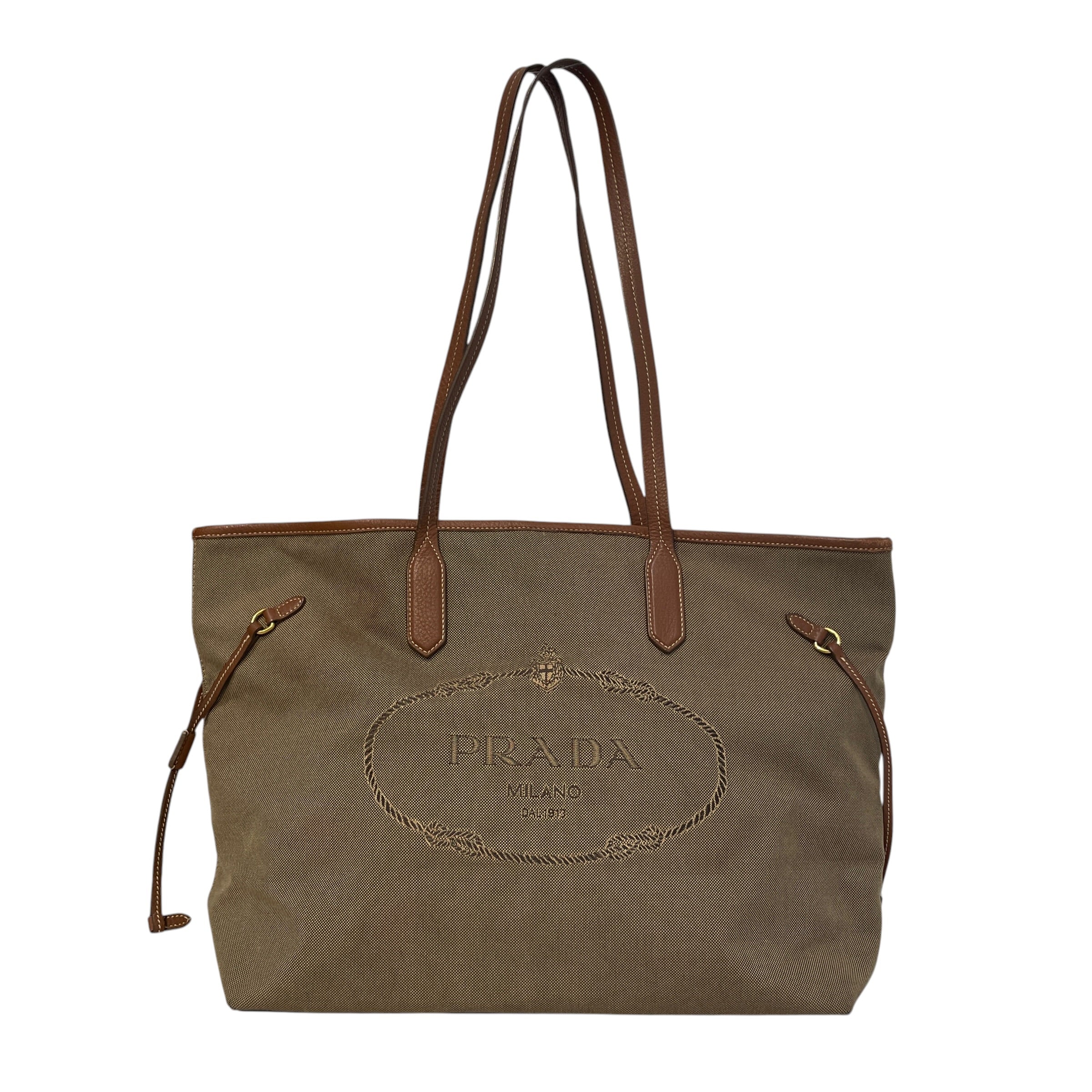 PRADA/Tote Bag/Cotton/BRW/Canapa Canvas Logo Tote view 1