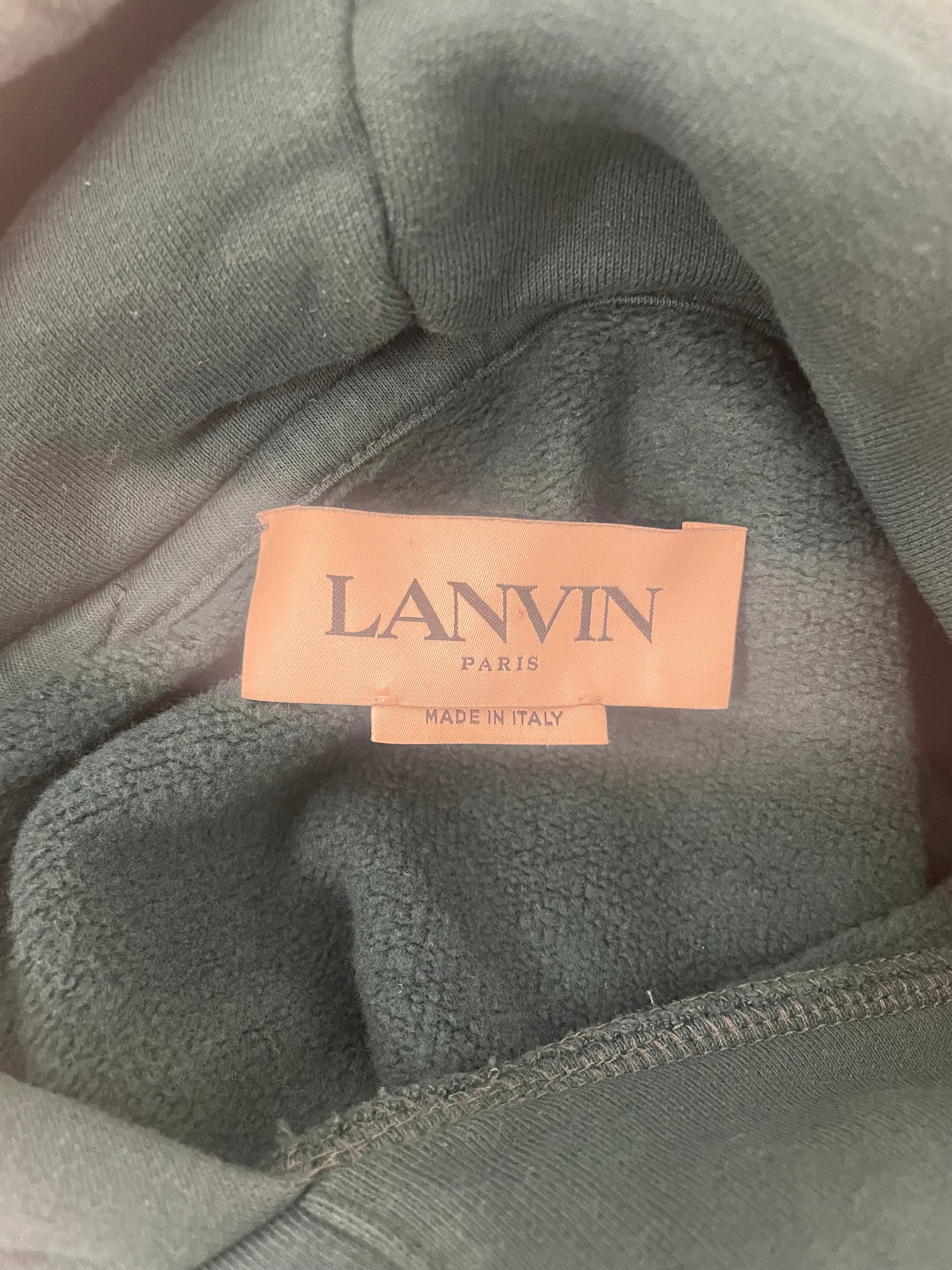 LANVIN/Hoodie/Cotton/GRN/High Neck/KNITTED SLEEVE LOGO RM-HO0009- view 3