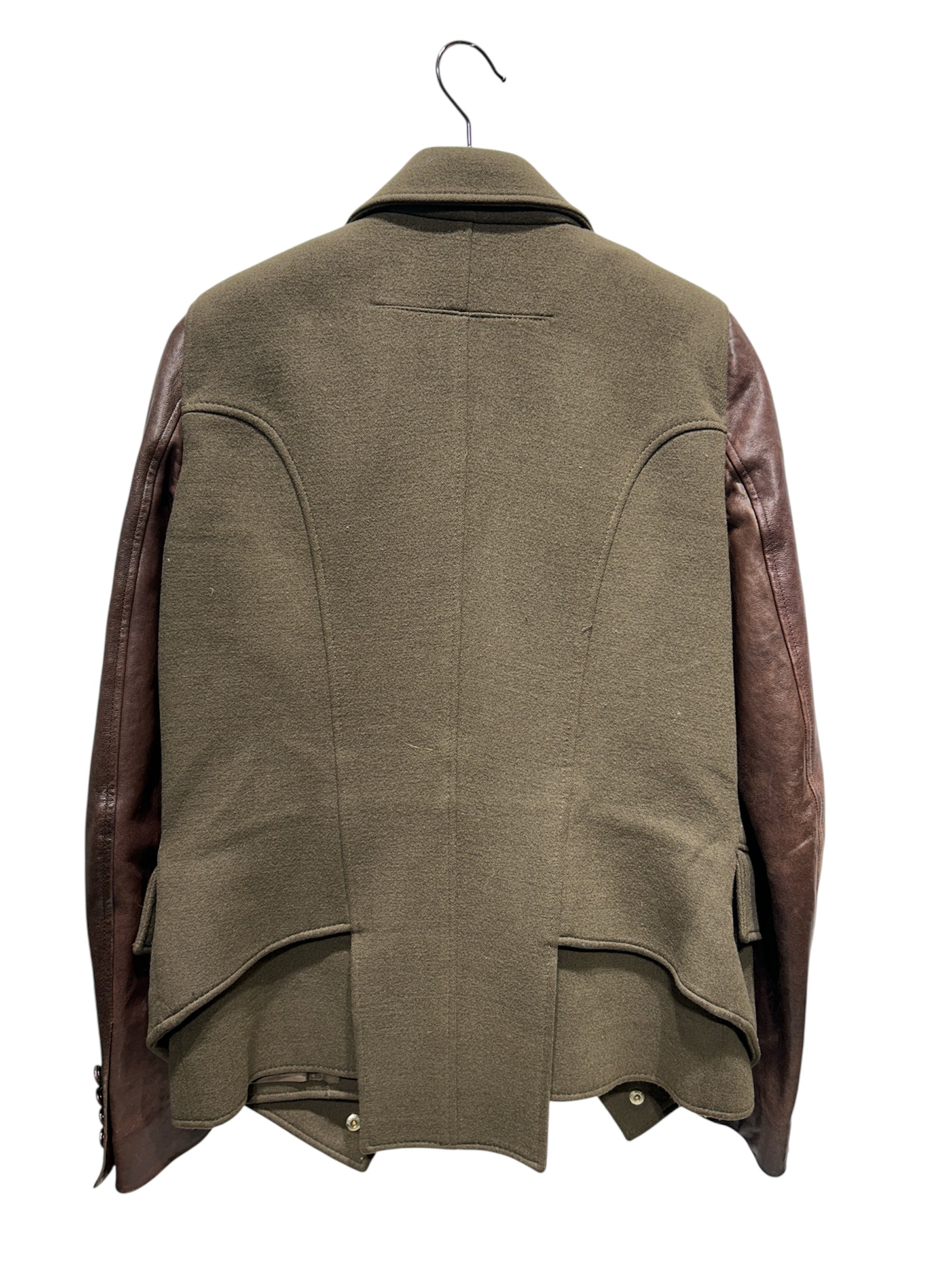 GIVENCHY/Jacket/38/BRW/WOOL LEATHER SLEEVE ARMY JKT view 2