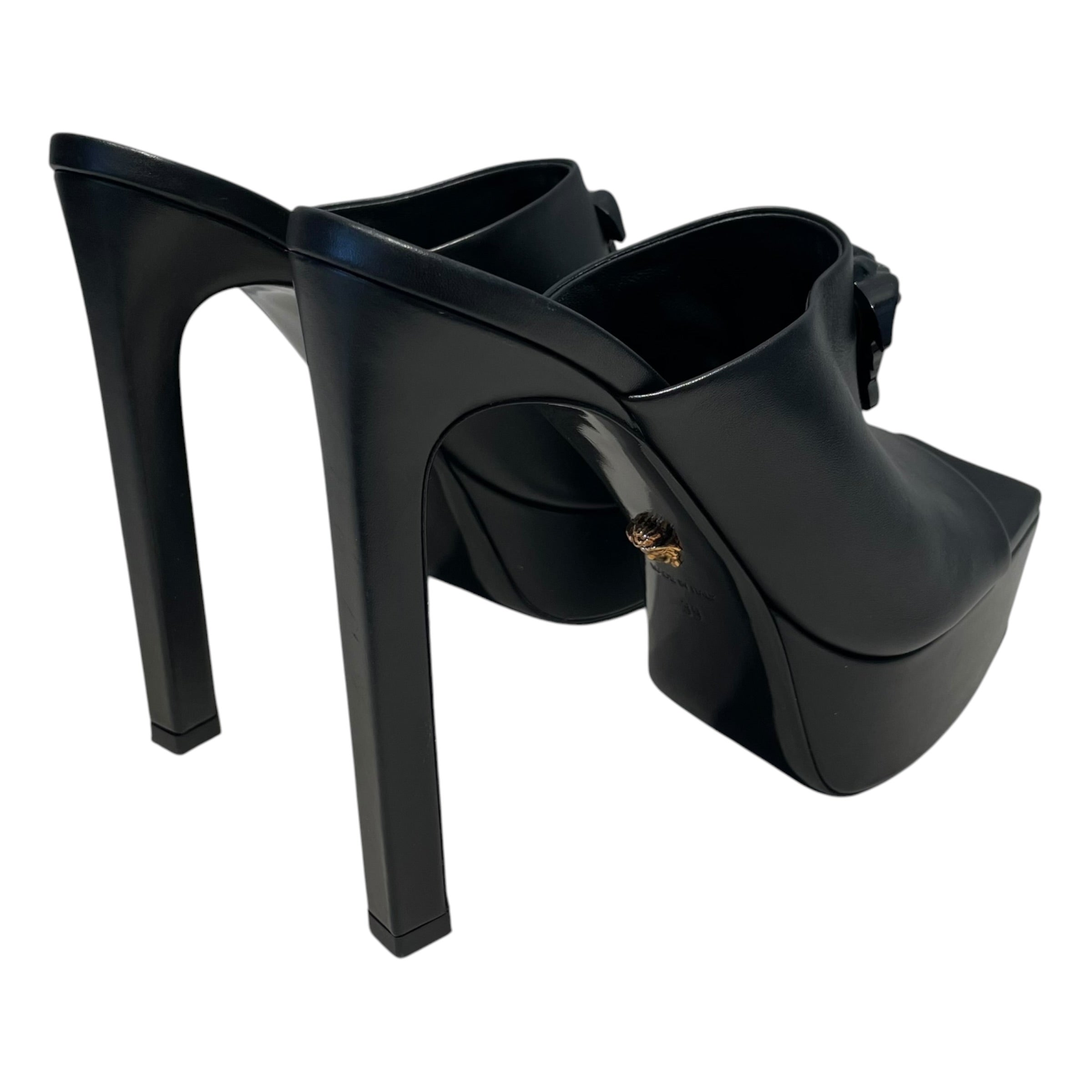 VERSACE/Heels/EU 39/Leather/BLK/Leather Medusa Heel view 2