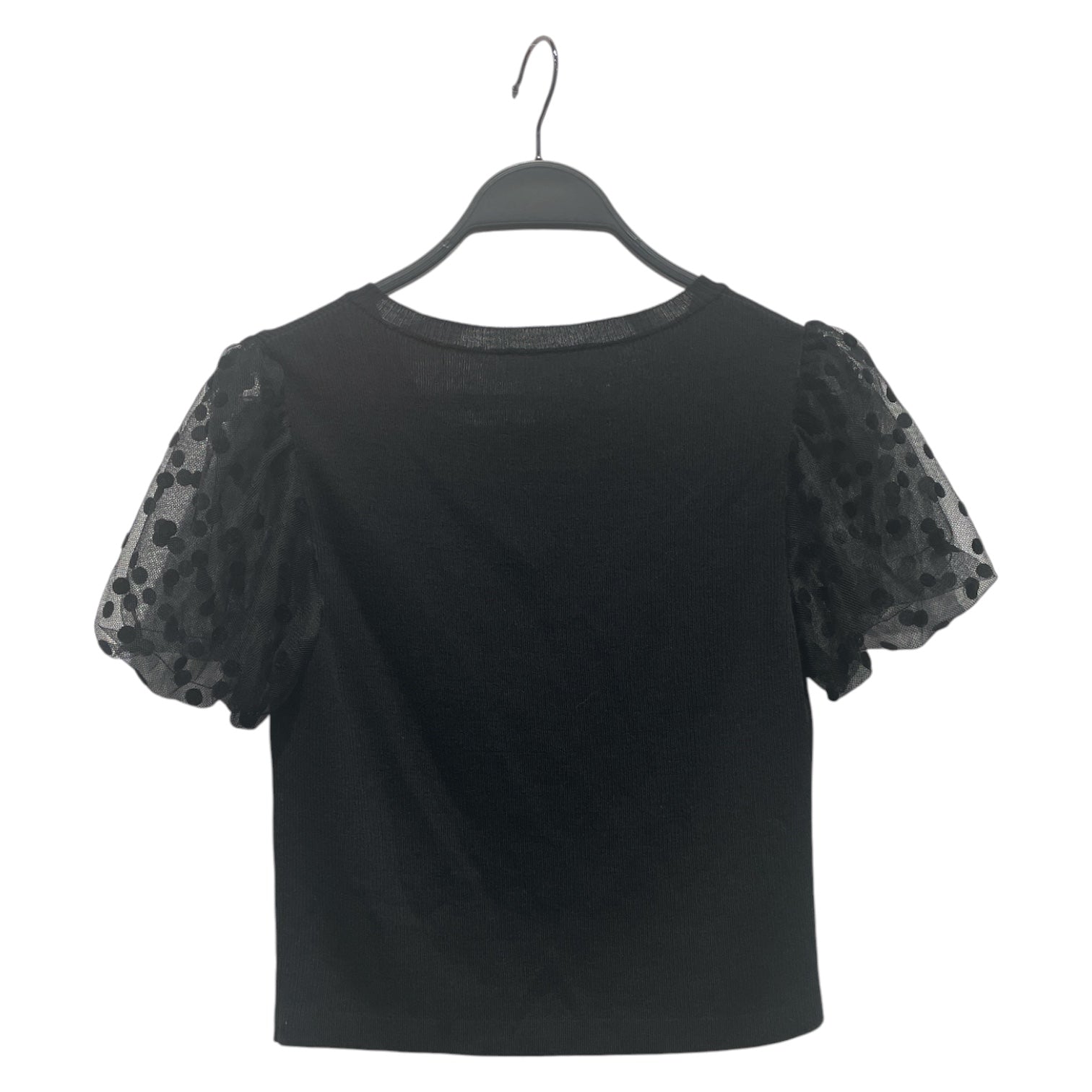 MOSCHINO CHEAP & CHIC/Cardigan/Cotton/BLK/DOTTED SHEER SHORT SLEEVE view 2