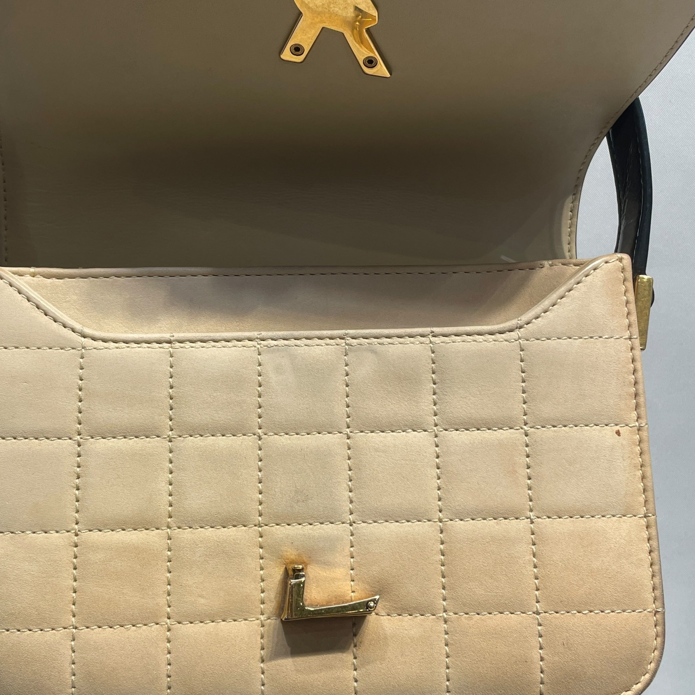 YVES SAINT LAURENT/Hand Bag/FREE/Leather/BEG/Suede Quilted Solferino view 5