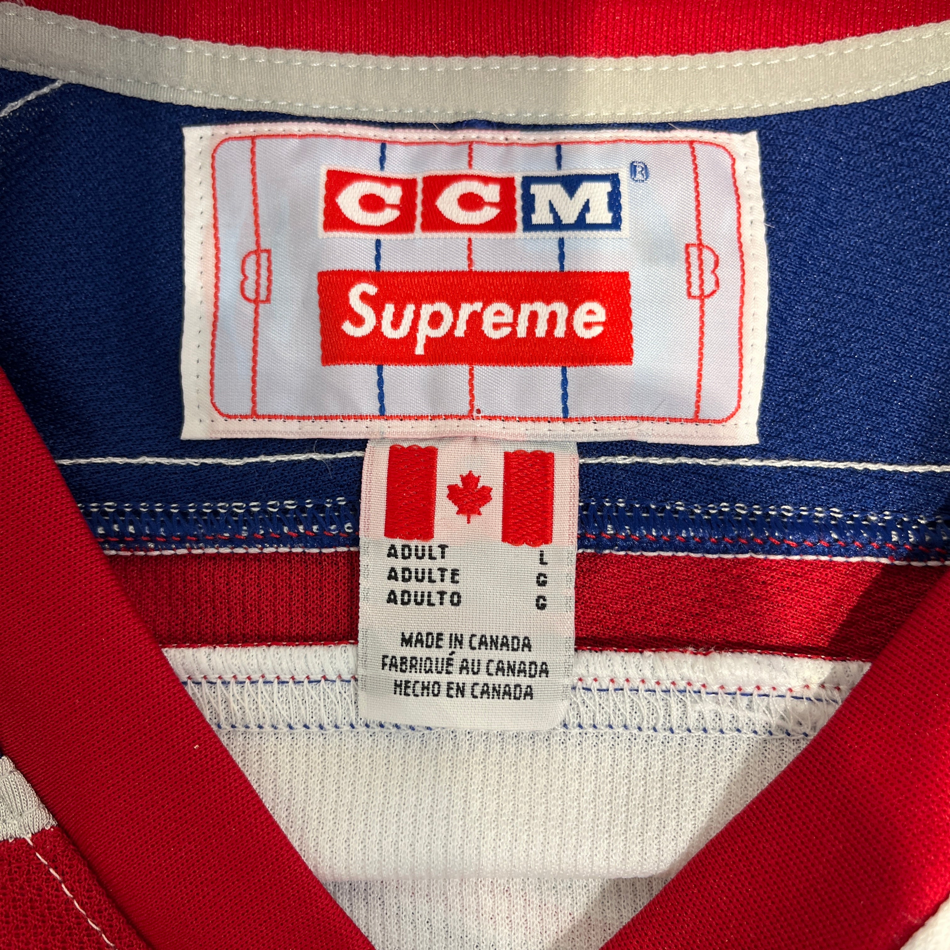 Supreme/LS T-Shirt/L/Nylon/WHT/ccm all stars hockey jersey view 3