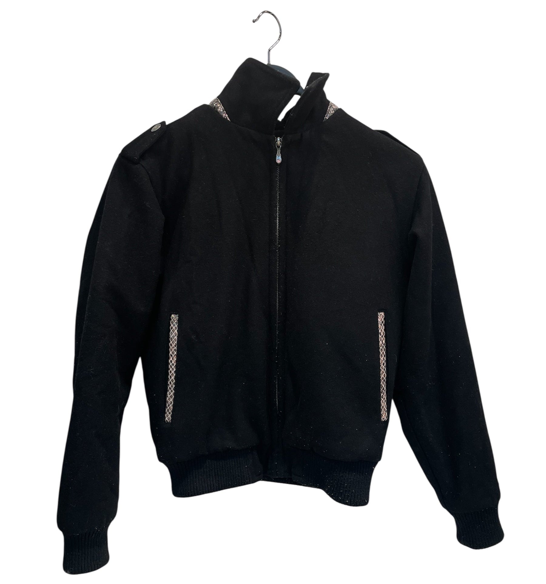 Pelle Pelle/Jacket/14/Wool/BLK/PINK SNAKE SKIN SUDDED BACK view 1