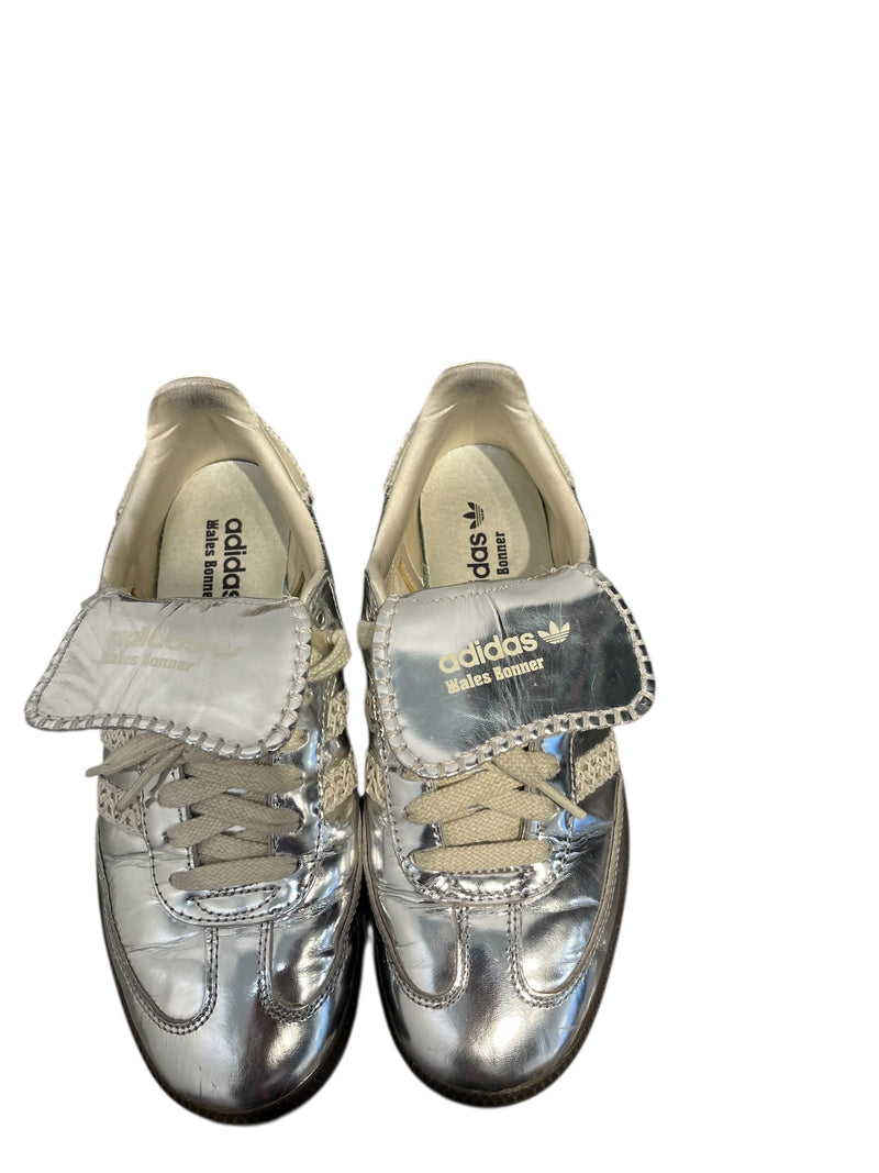adidas/WALES BONNER/Low-Sneakers/US 8/Faux Leather/SLV/SIL SAMBAS