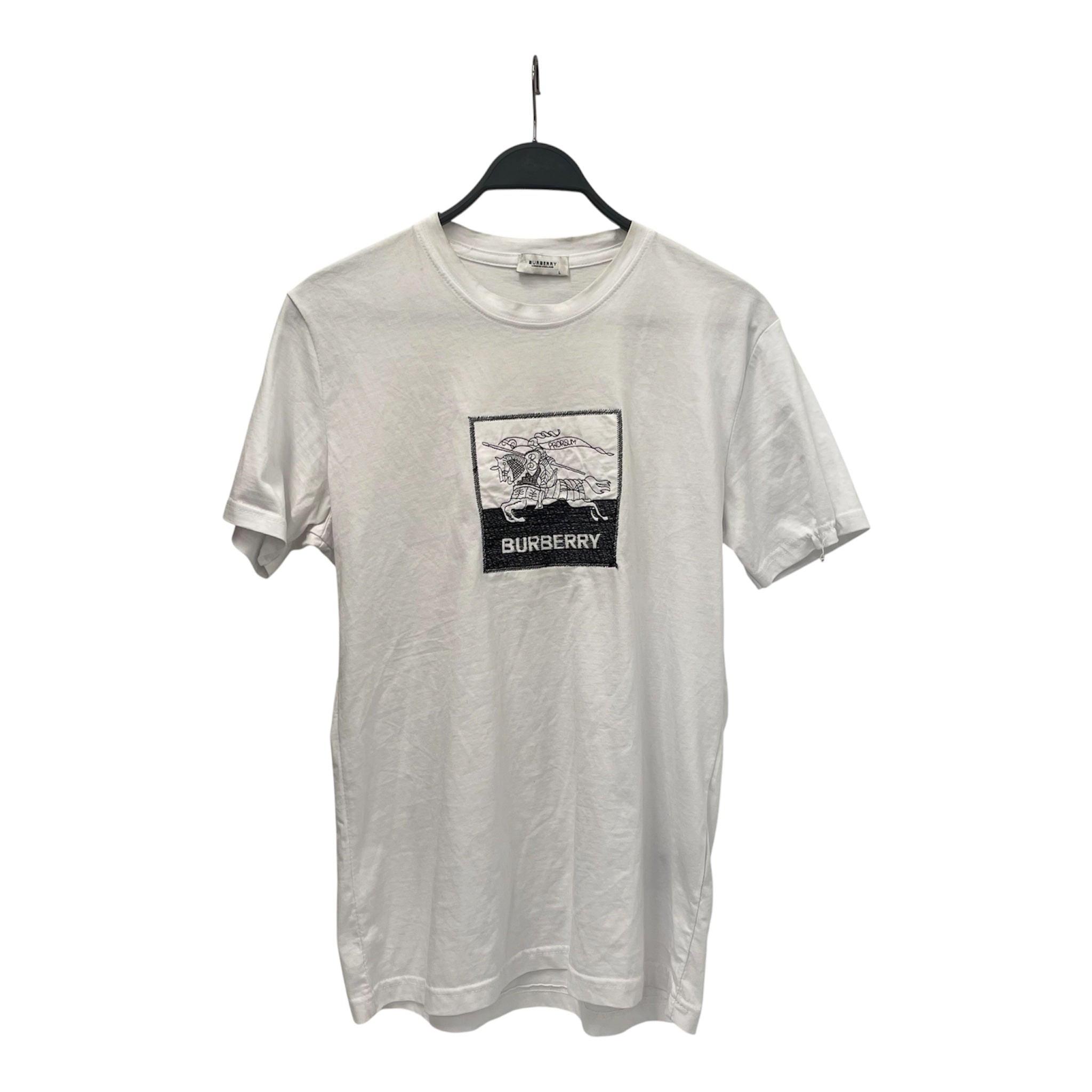 BURBERRY LONDON/T-Shirt/L/Cotton/WHT/HORSEWARRIORSTICH view 1
