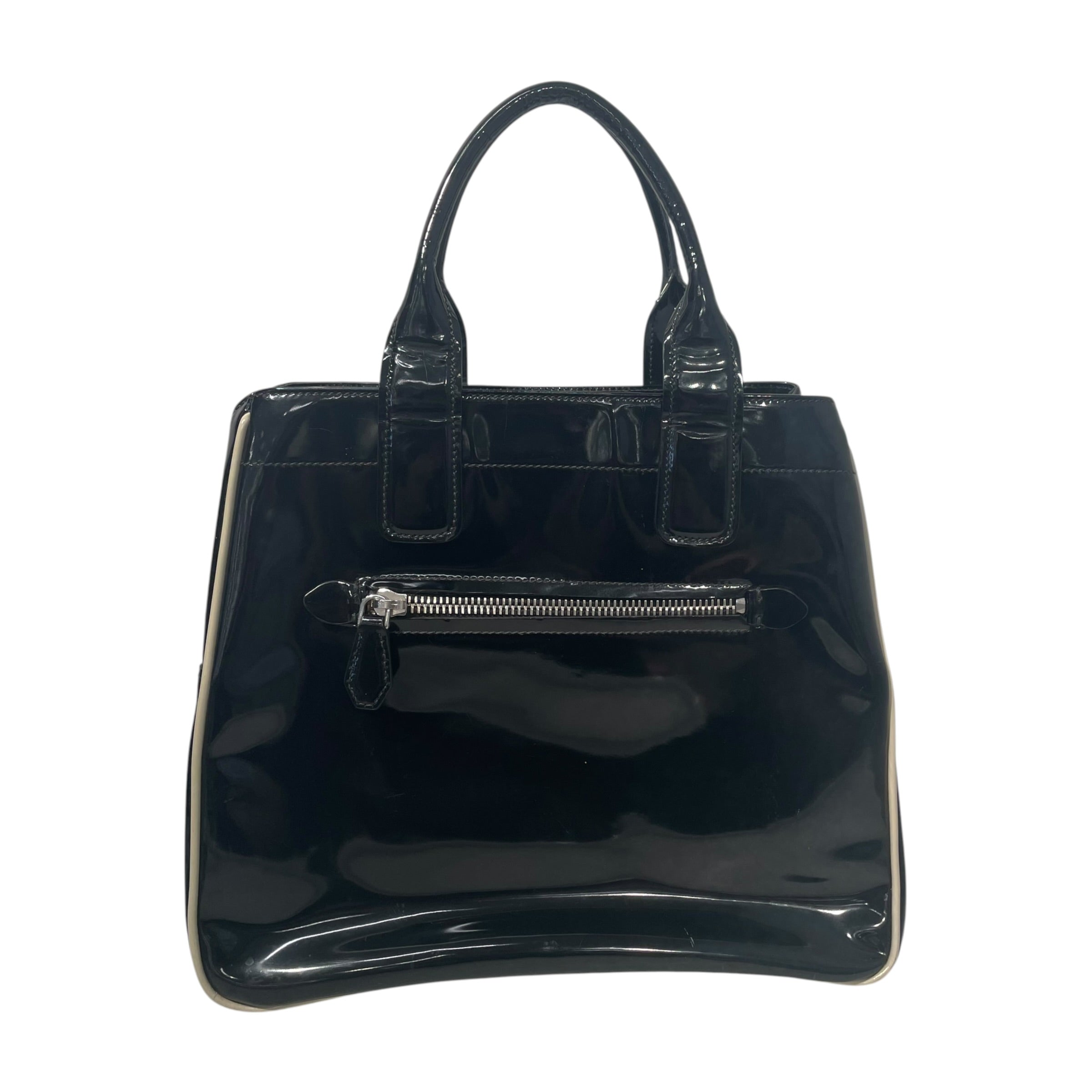 MIU MIU/Tote Bag/Leather/BLK/patent leather handbag view 2