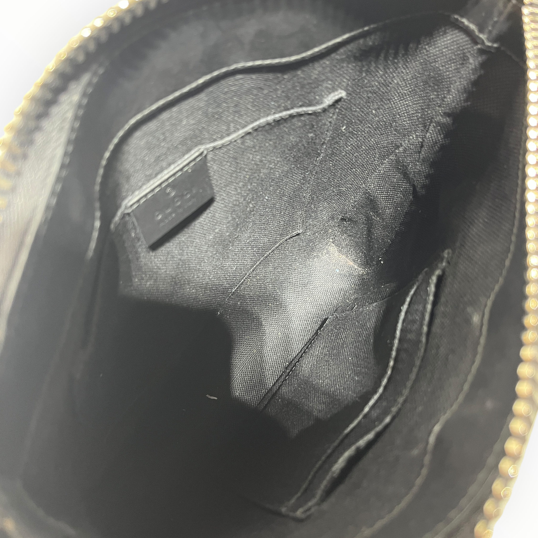 GUCCI/Cross Body Bag/Monogram/Leather/BLK/Canvas Square Crossbody view 4