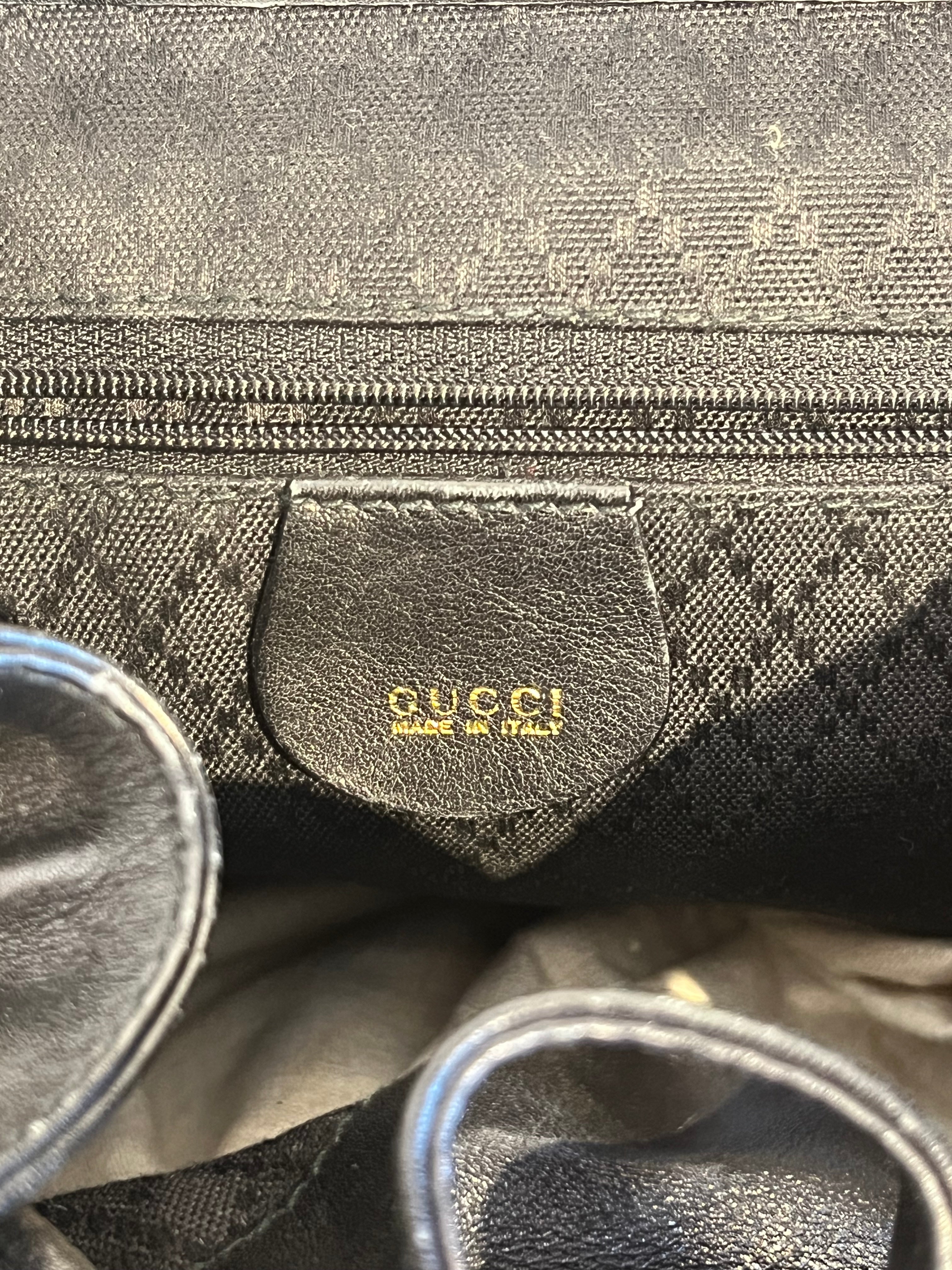 GUCCI/Backpack/Leather/BLK/Bamboo hardware view 3