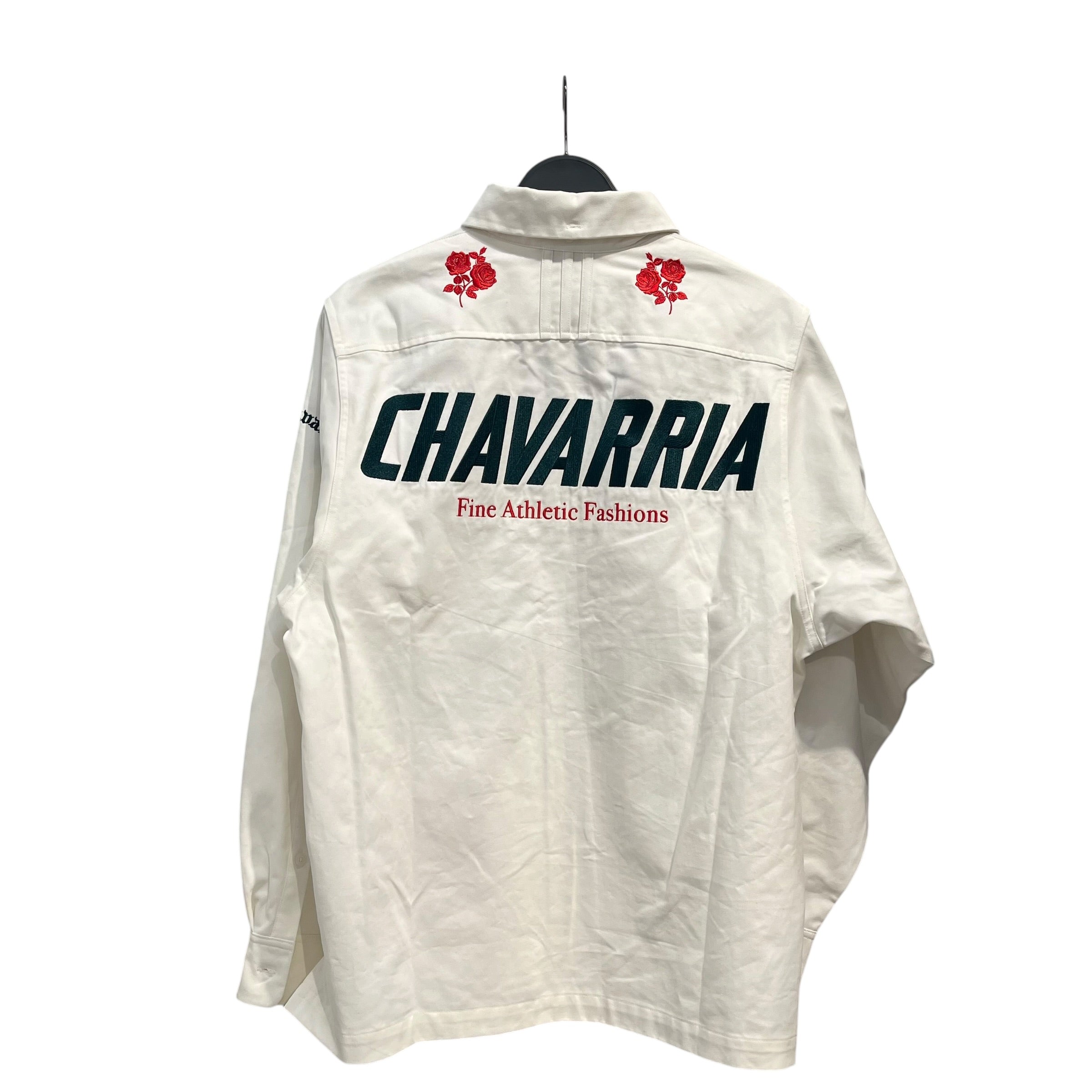 WILLY CHAVARRIA/LS Shirt/XXS/Cotton/WHT/logos on front view 2