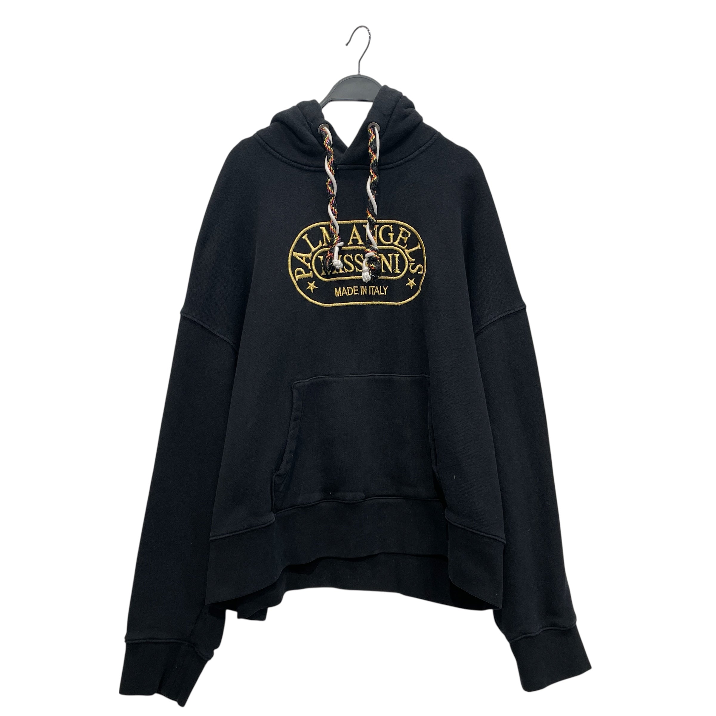 Palm Angels/MISSONI/Hoodie/XL/Cotton/BLK/DOUBLE CORD / GOLD EMBROIDERY view 1