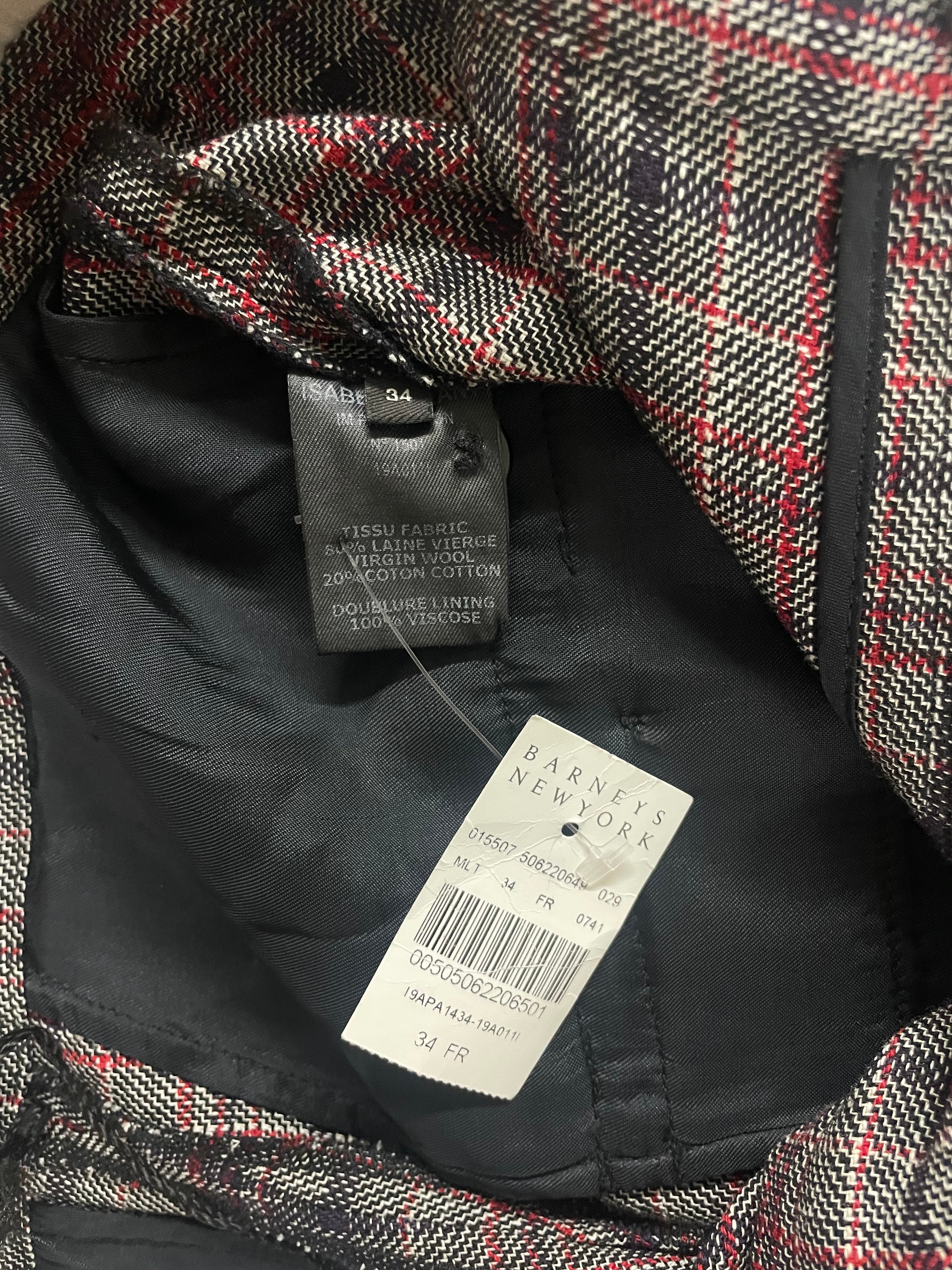 ISABEL MARANT/Skinny Pants/38/Plaid/Cotton/MLT/Chino/19APA1434-19A011I view 4