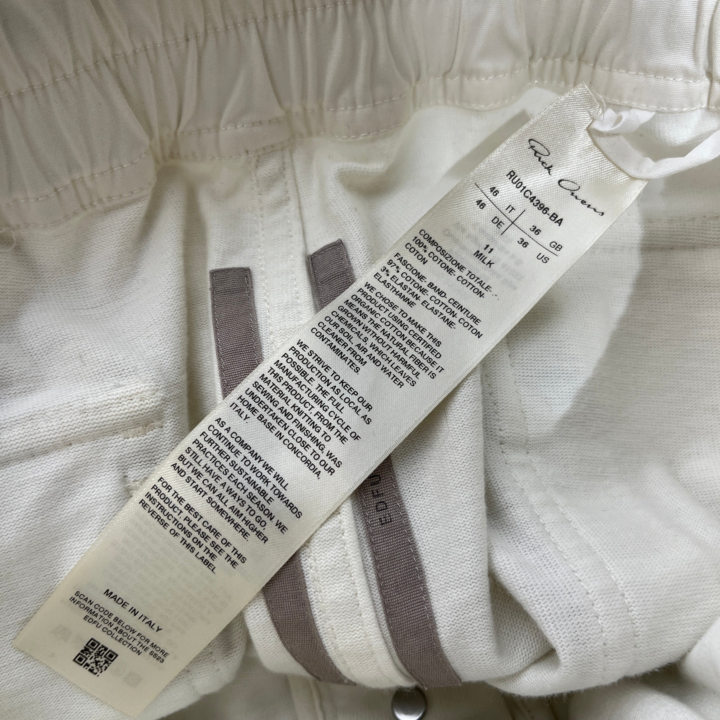 Rick Owens/Cargo Pants/46/Cotton/WHT/ view 5
